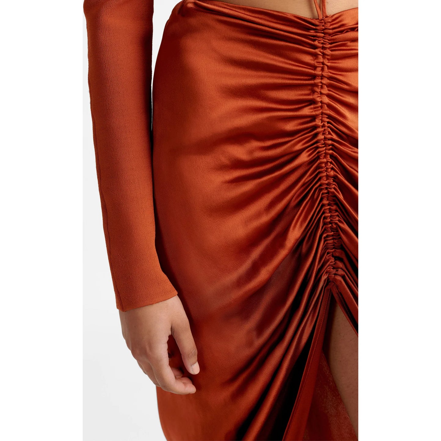 Dion Lee Gathered Front Satin Skirt, size 12AUS/size 8US