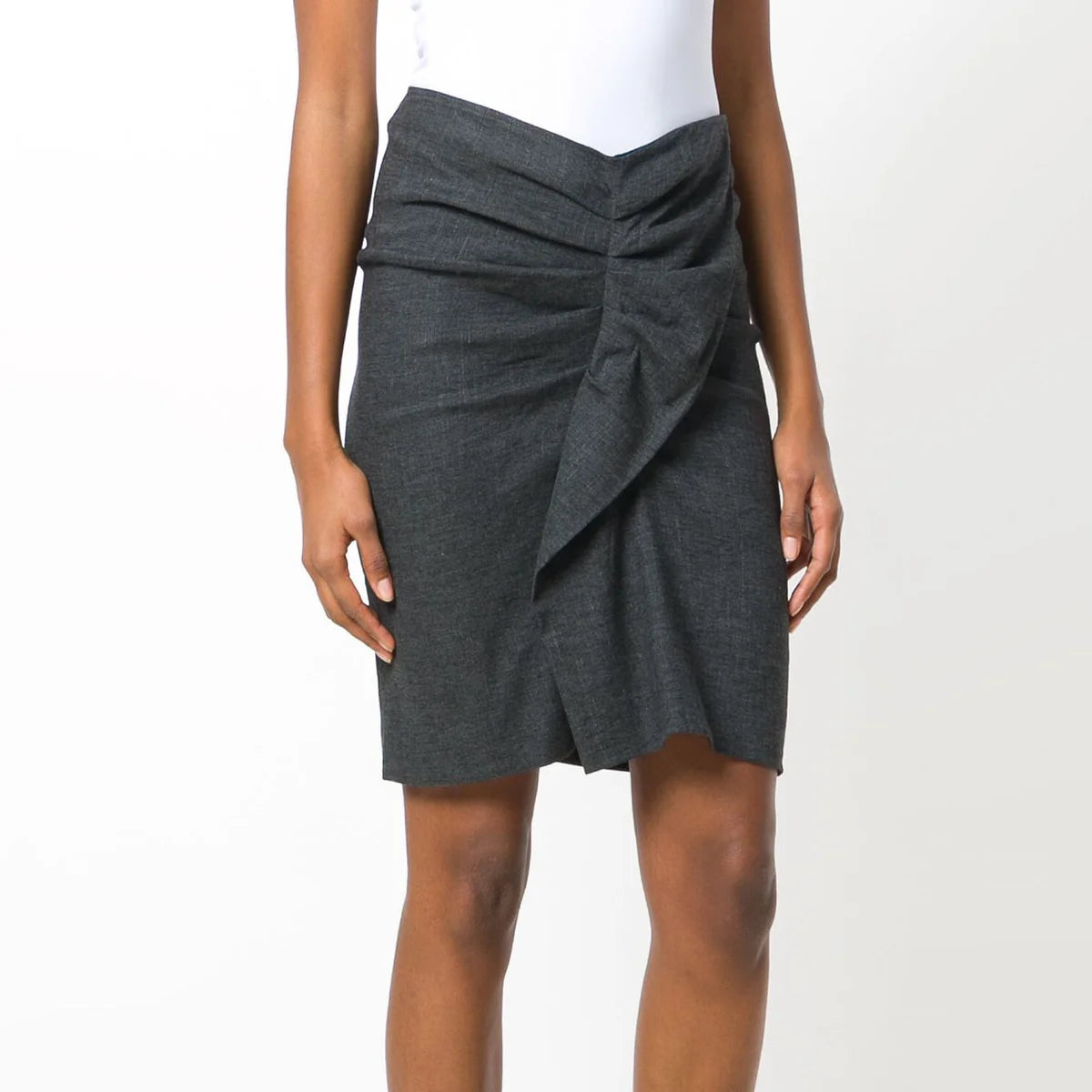 Isabel Marant Etoile grey “Ornela” gathered front skirt, size 34. Fits a size 0