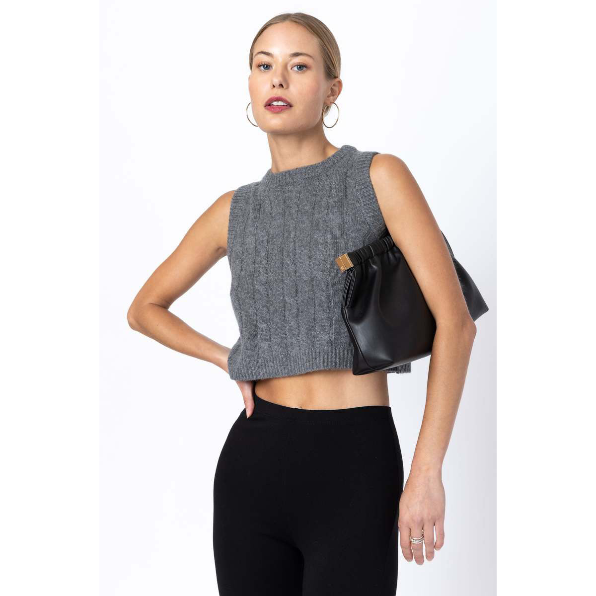 Sablyn "Daryl" Cable Knit Vest in Blue, size Large (fits M/L)