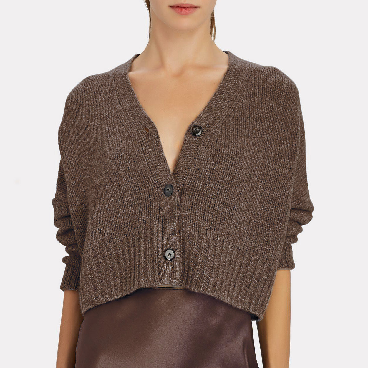 Sablyn Elliott Cashmere Cardigan in Brown, Size Medium (fits Oversize)