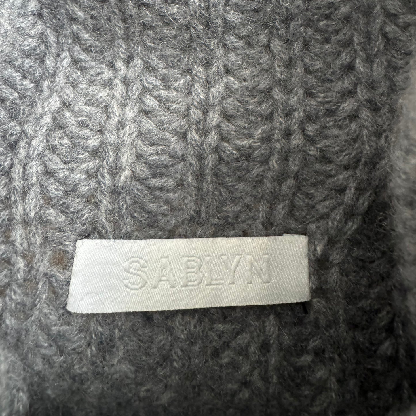 Sablyn "Saige" Cashmere Turtleneck in "Tornado" Grey, size XS