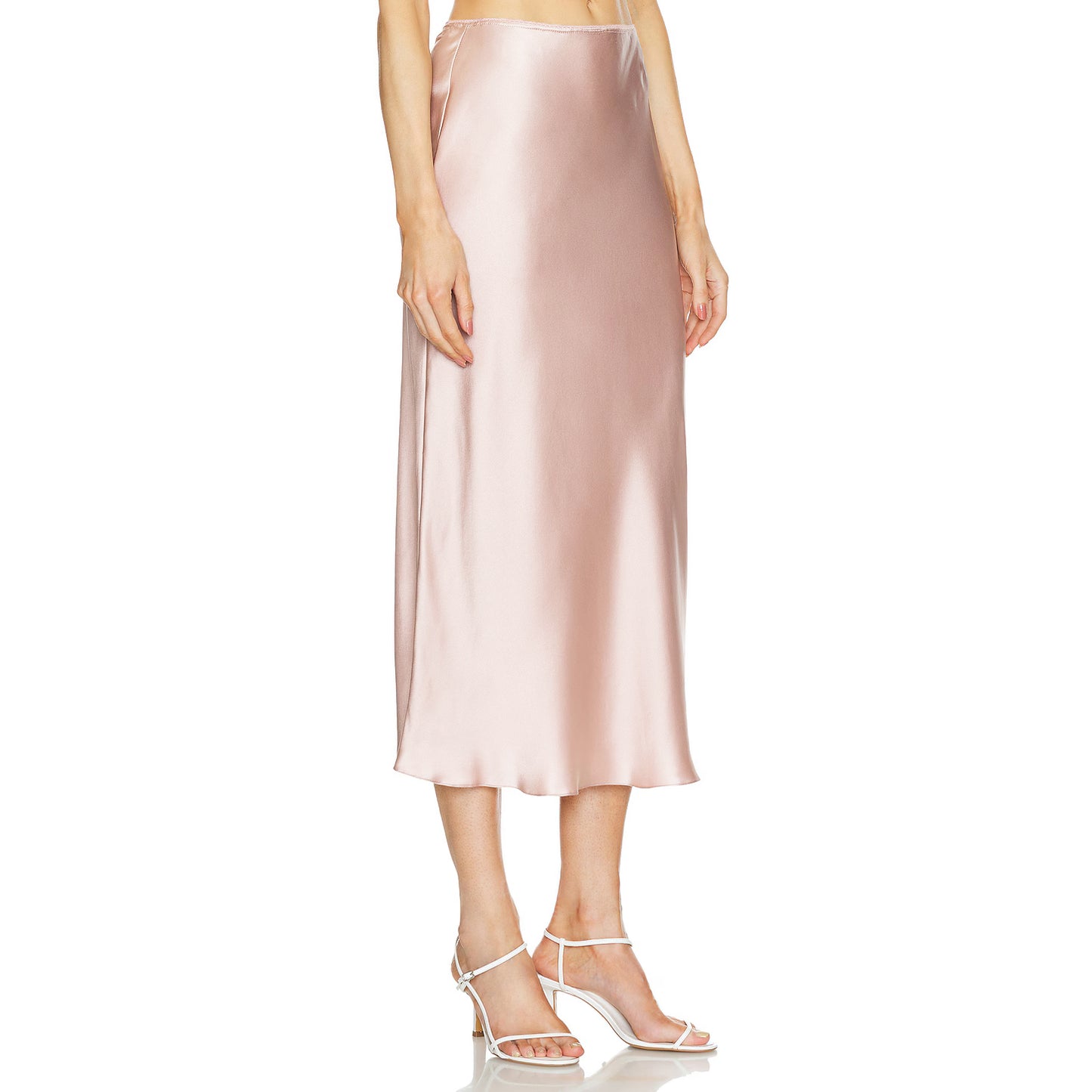 Sablyn "Miranda" Silk Satin Skirt in Pale Pink, size XS