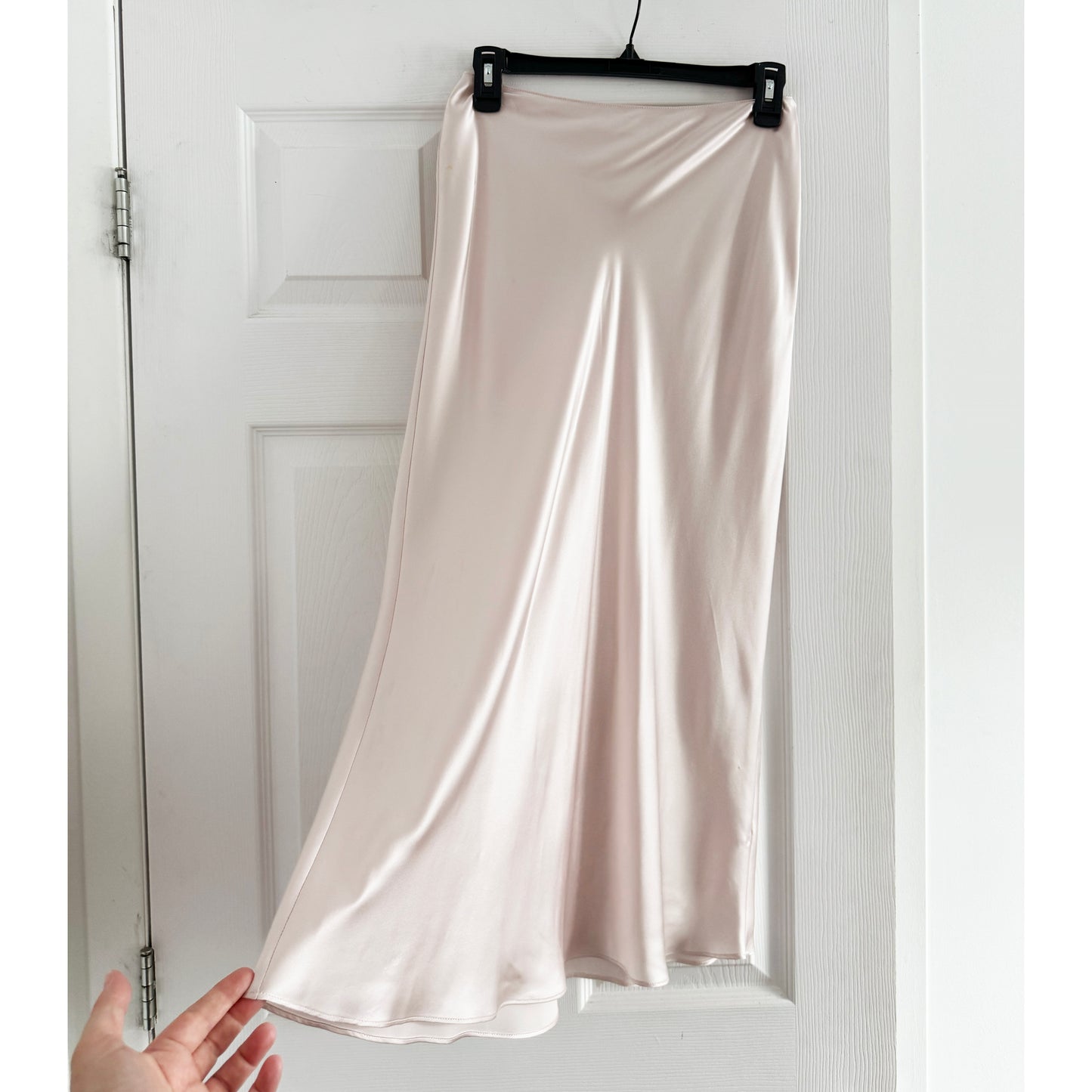 Sablyn "Miranda" Silk Satin Skirt in Pale Pink, size XS