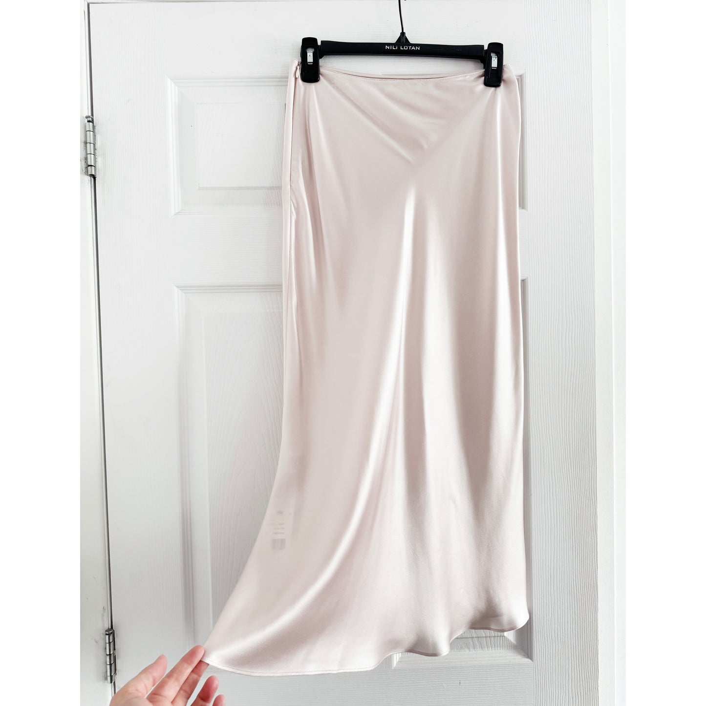 Sablyn "Miranda" Silk Satin Skirt in Pale Pink, size XS