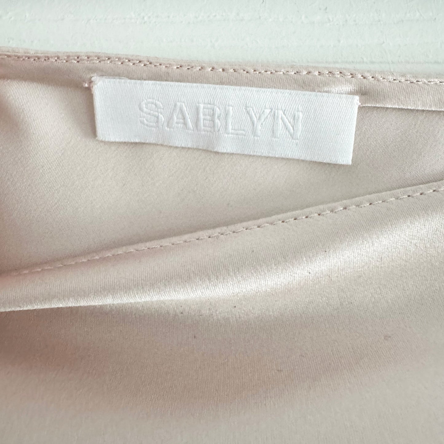 Sablyn "Miranda" Silk Satin Skirt in Pale Pink, size XS
