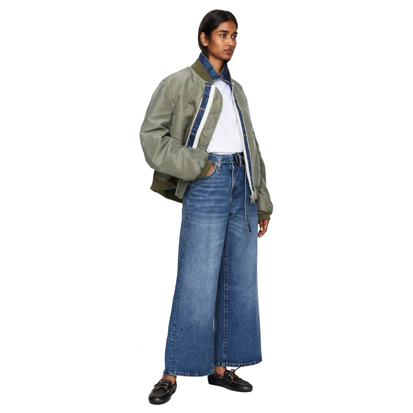 Sacai x Levi's Wide Leg Jeans in Blue, size 00 (size 27/30)