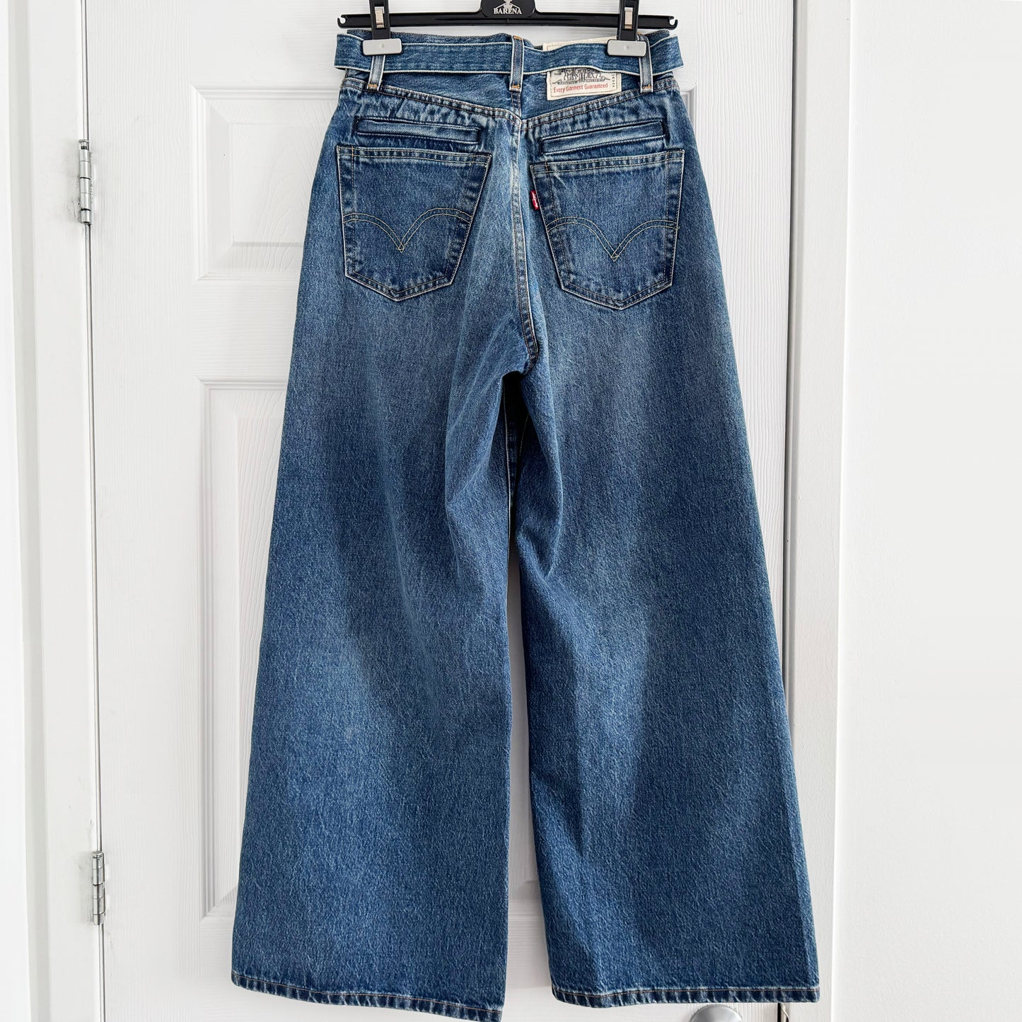 Sacai x Levi's Wide Leg Jeans in Blue, size 00 (size 27/30)