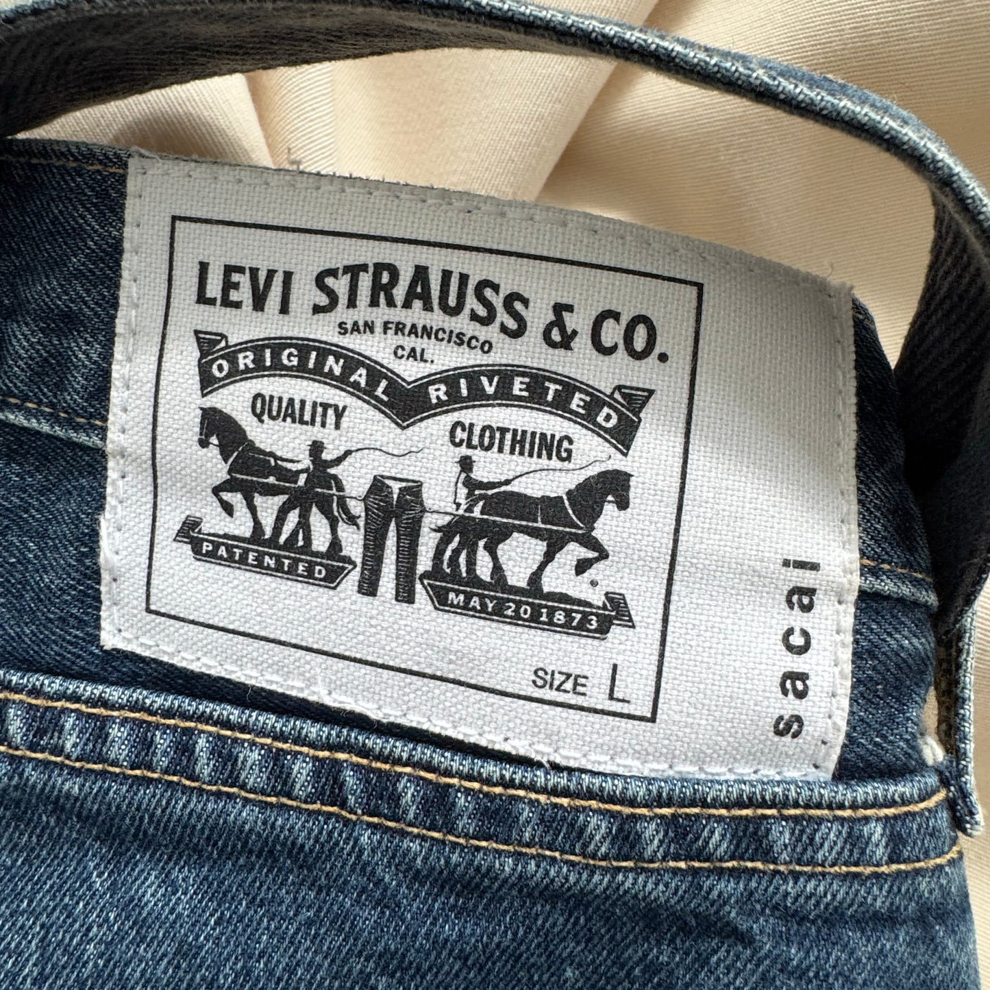 Sacai x Levi's Straight Jeans in Blue, size "Large" (fits like 30)