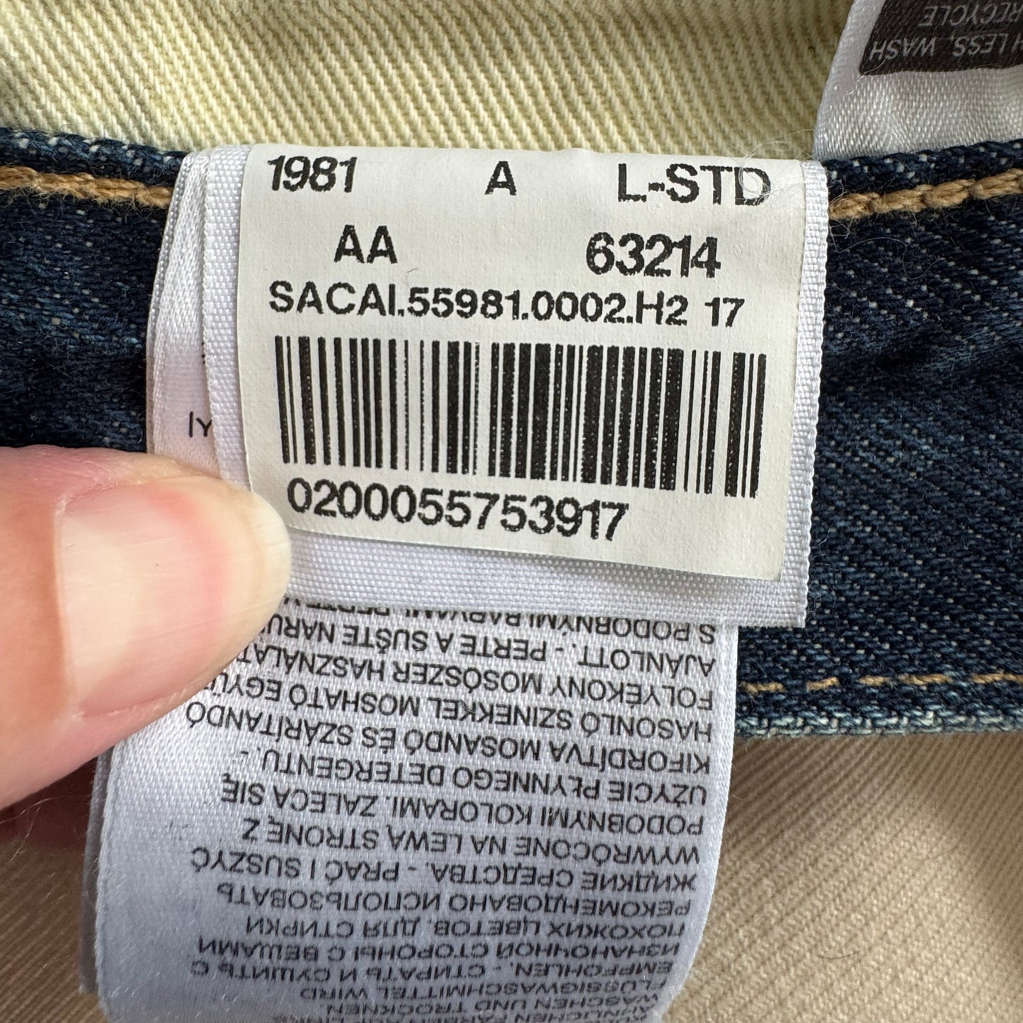 Sacai x Levi's Straight Jeans in Blue, size "Large" (fits like 30)