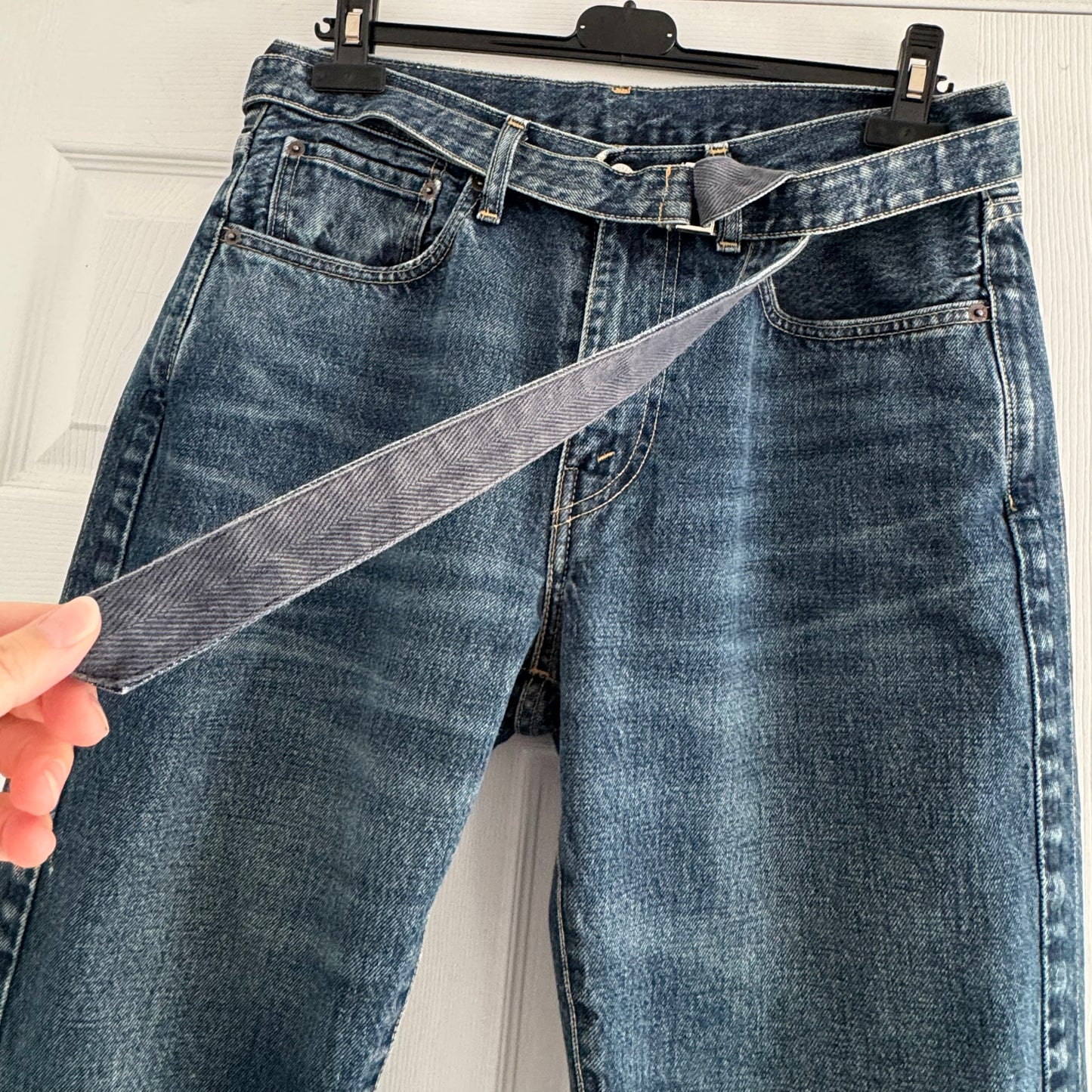 Sacai x Levi's Straight Jeans in Blue, size "Large" (fits like 30)