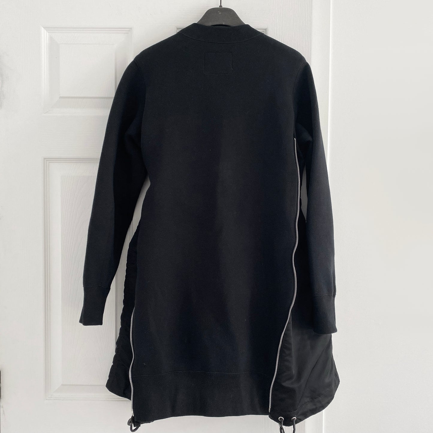 Sacai Sweatshirt Dress in Black, size "1" (fits XS/S)