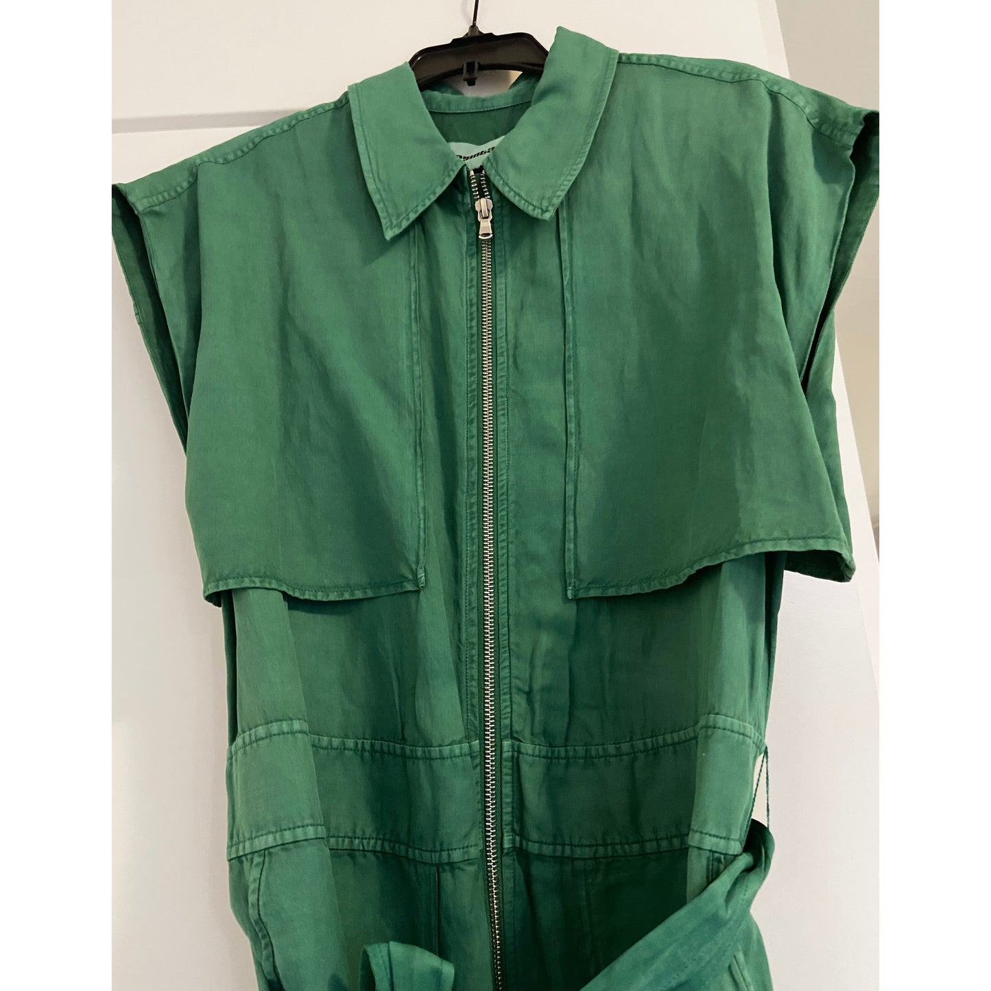 Saint Art New York "Fran" Short Sleeve Cargo Dress in Pepper Green, size Small