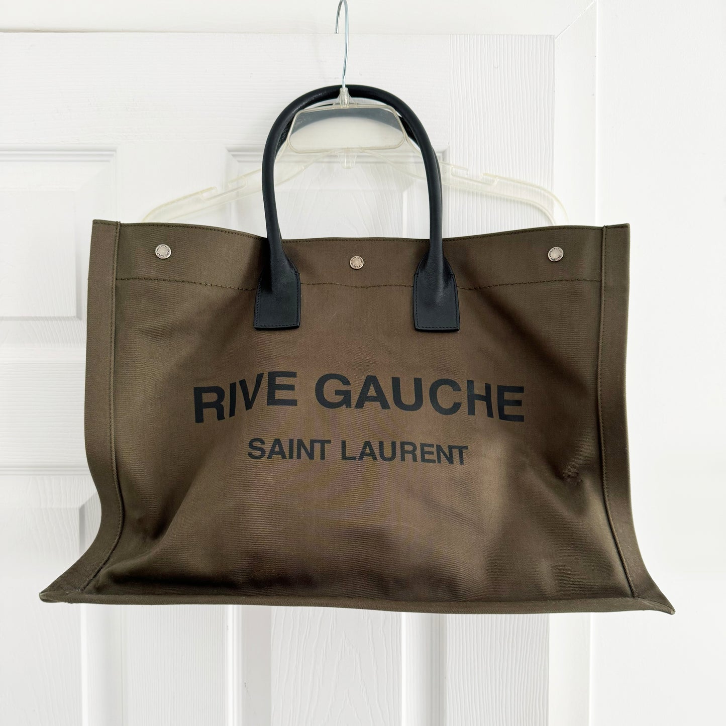 Saint Laurent Rive Gauche Tote Bag in Khaki