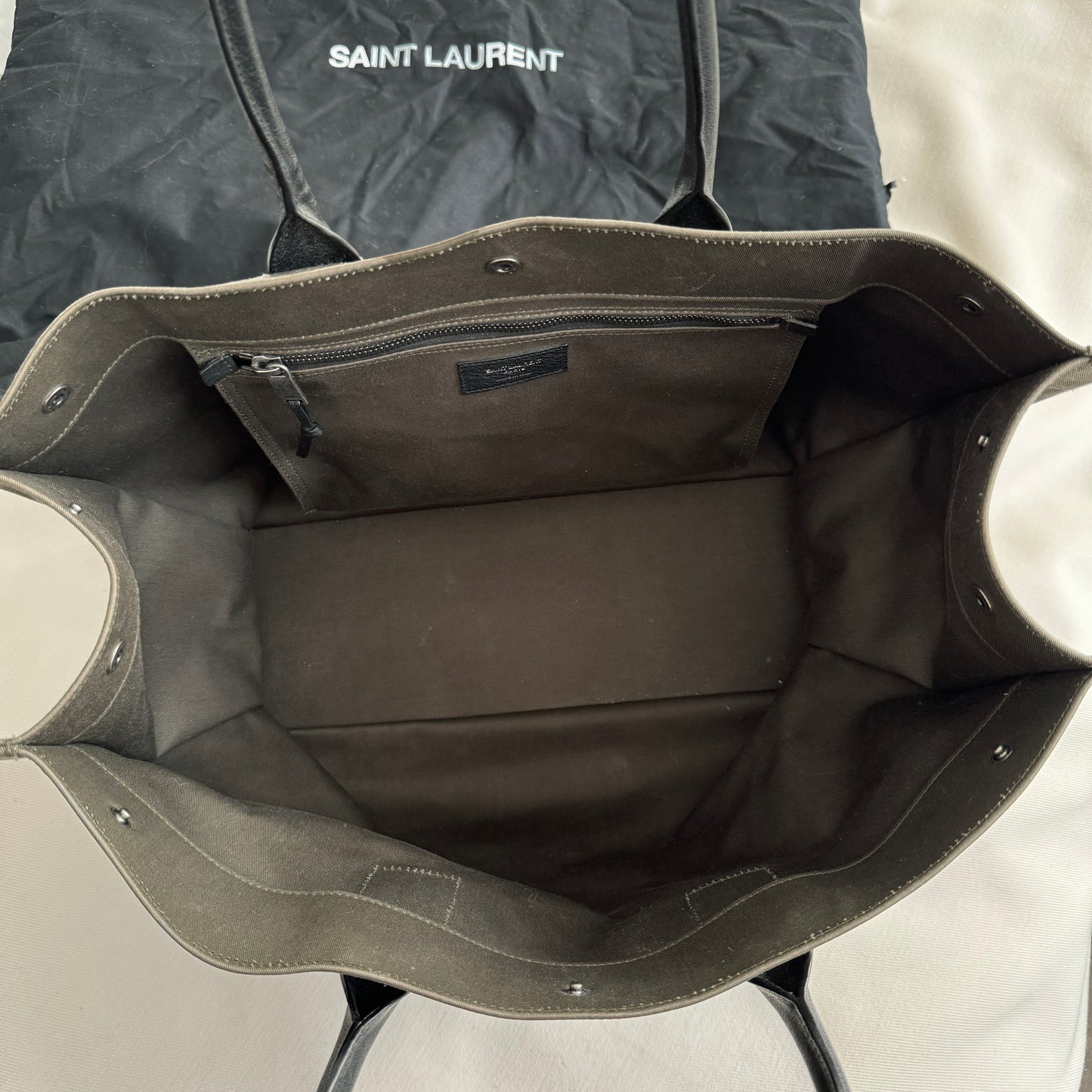 Saint Laurent Rive Gauche Tote Bag in Khaki