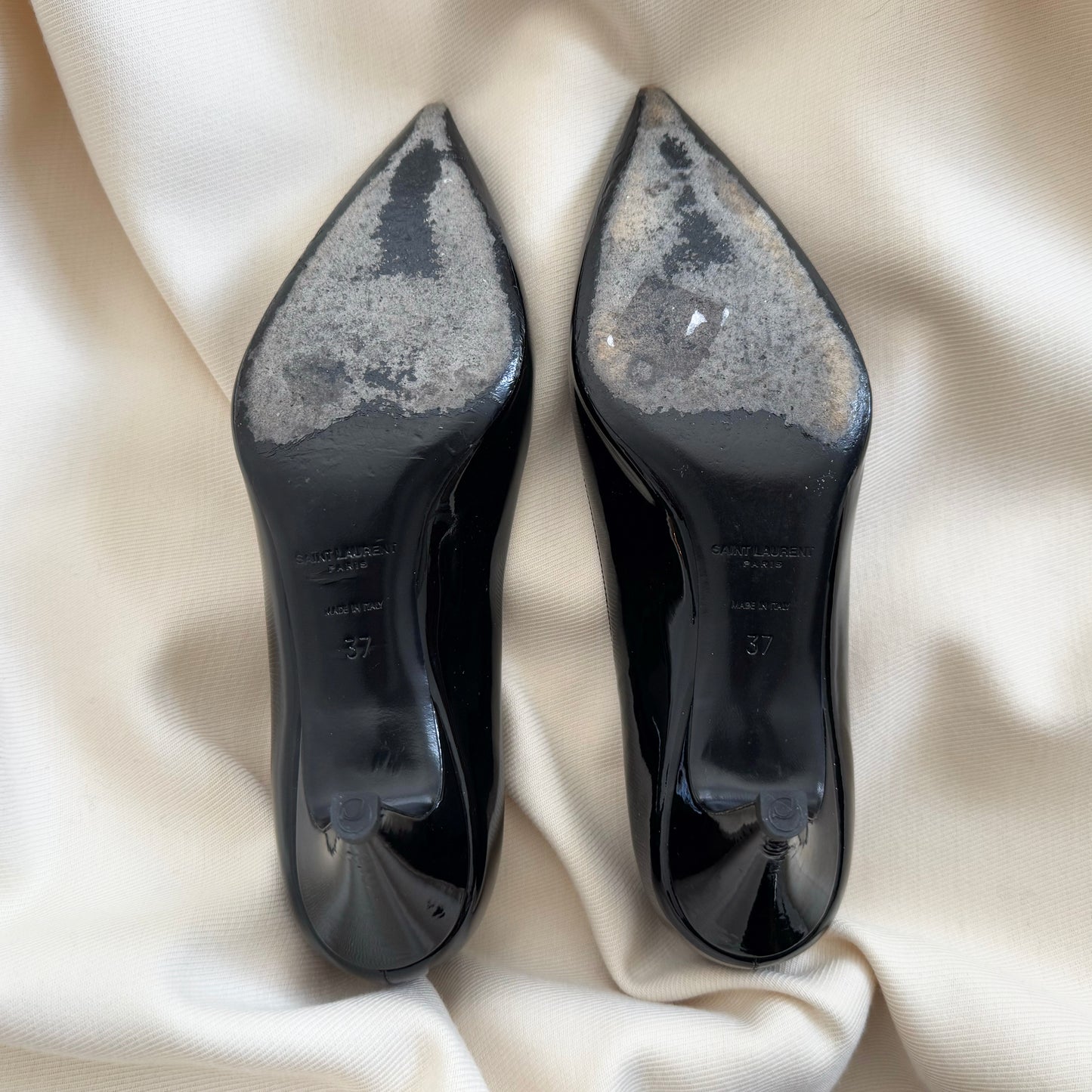 Saint Laurent "Charlotte" 55mm Pumps in Black Patent, size 37 (fits 36.5)