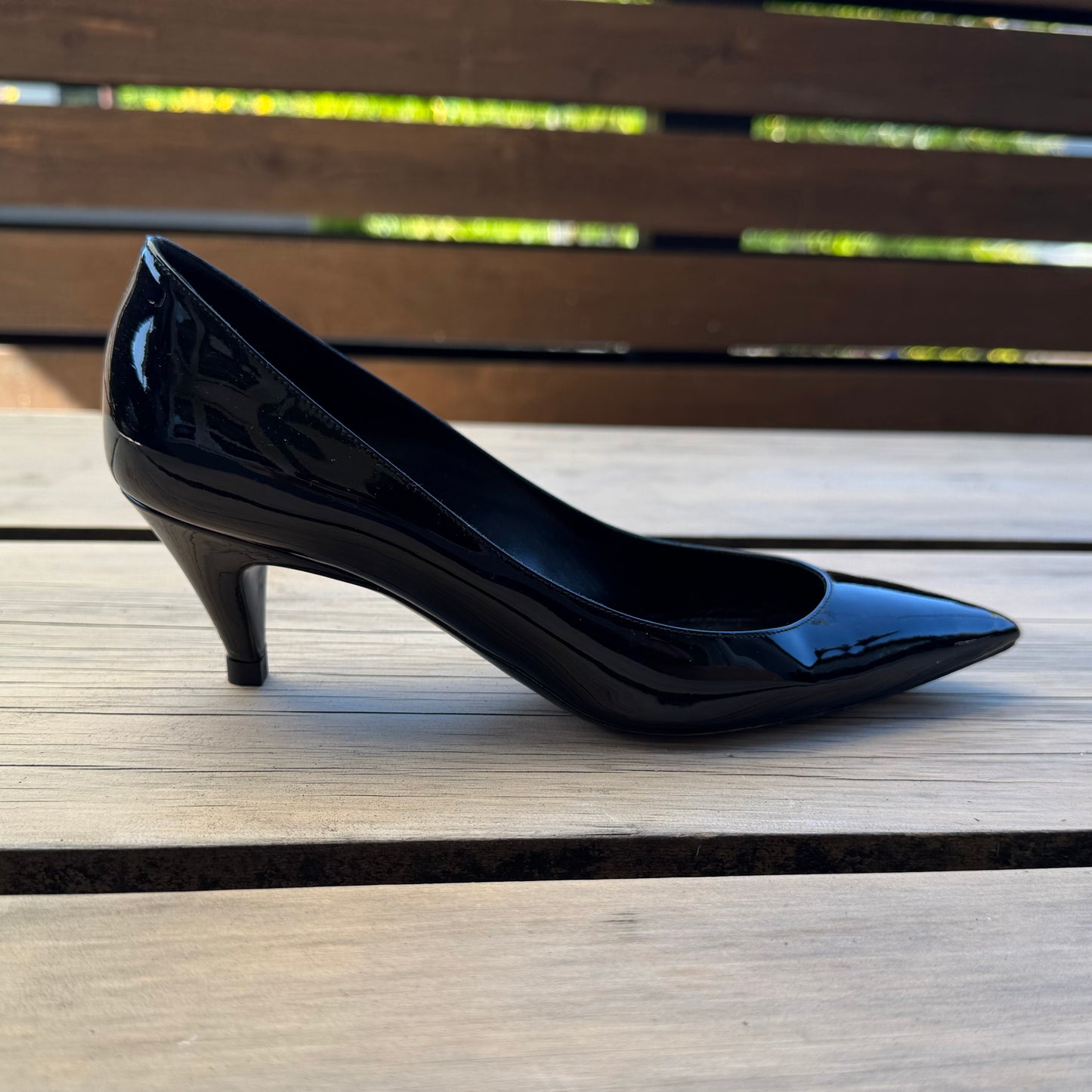 Saint Laurent "Charlotte" 55mm Pumps in Black Patent, size 37 (fits 36.5)