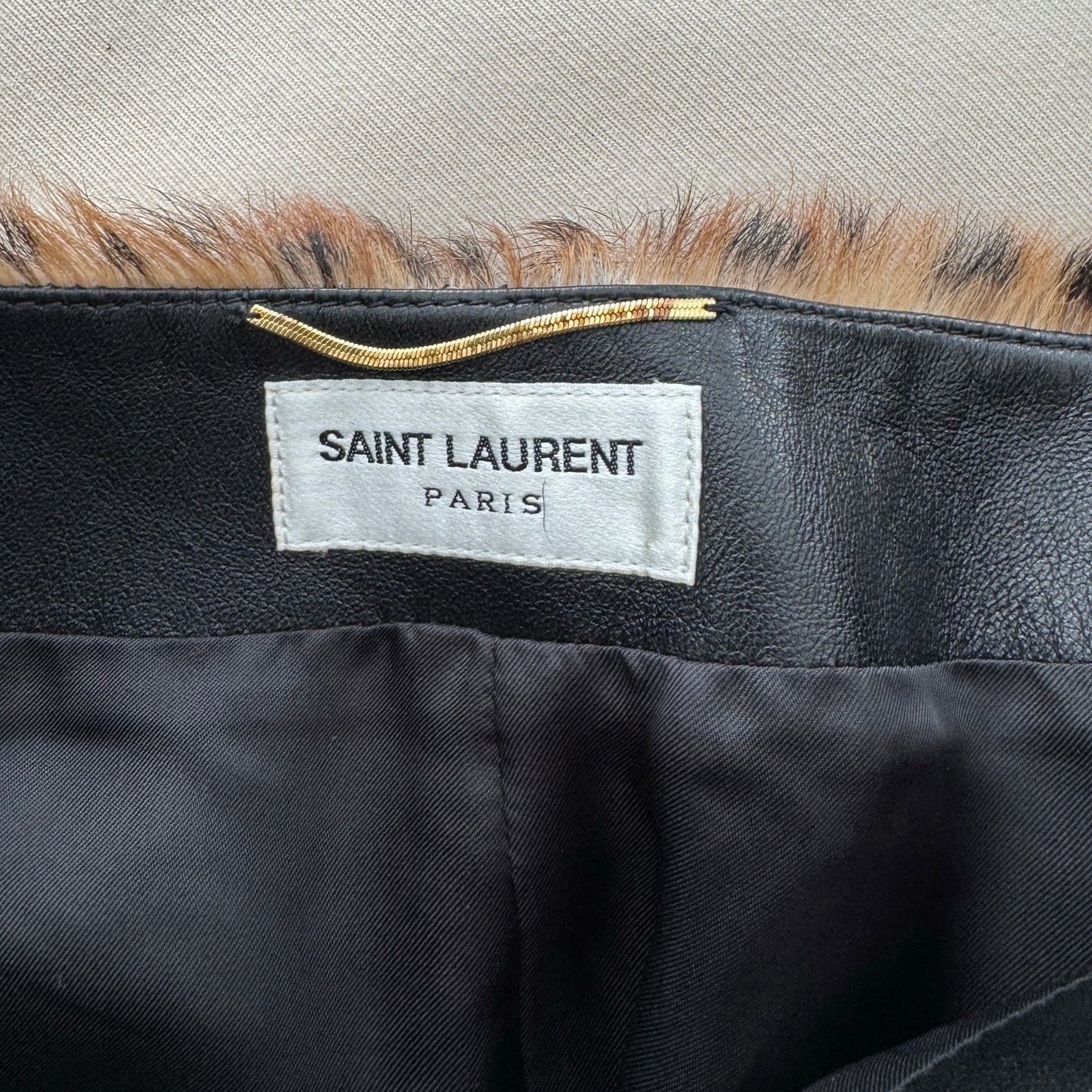 Saint Laurent Shearling And Leopard-print Faux Fur Midi Skirt, size 40IT