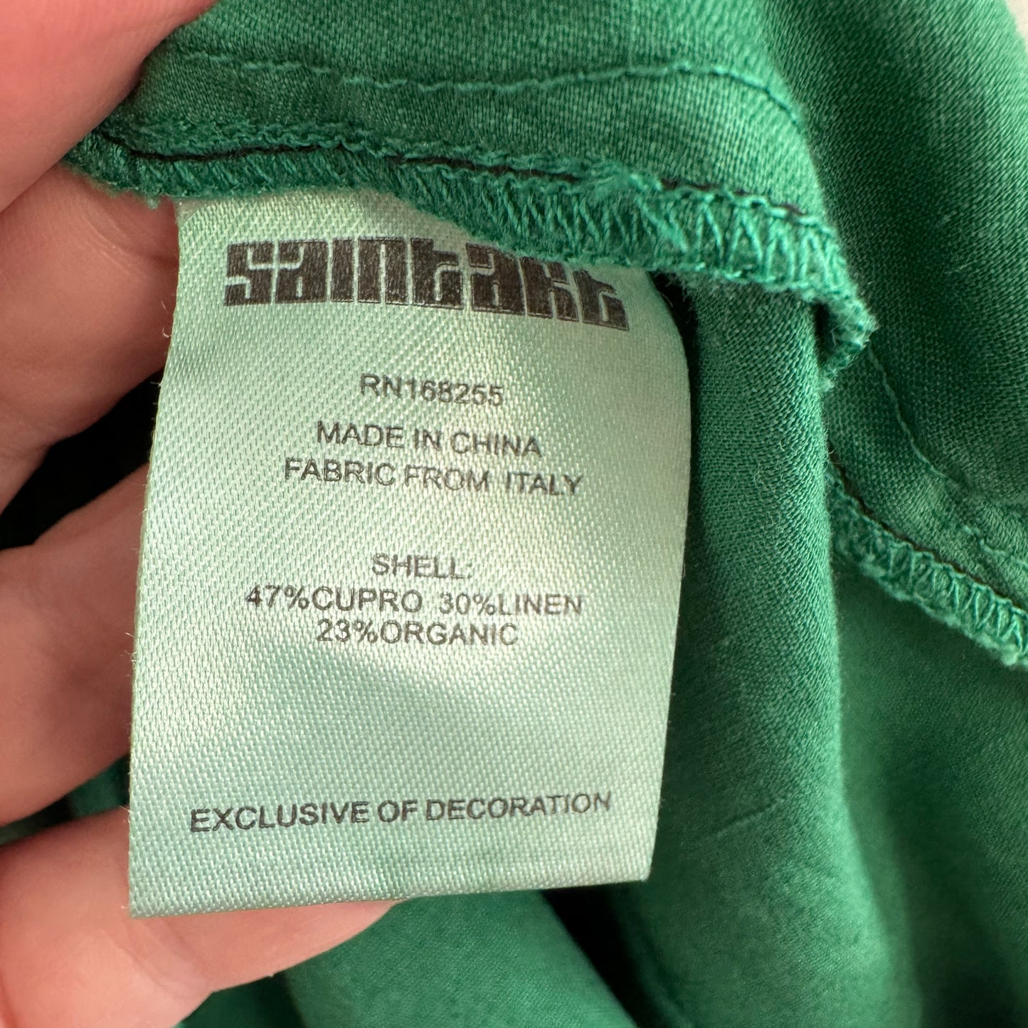 Saint Art New York "Fran" Short Sleeve Cargo Dress in Pepper Green, size Small