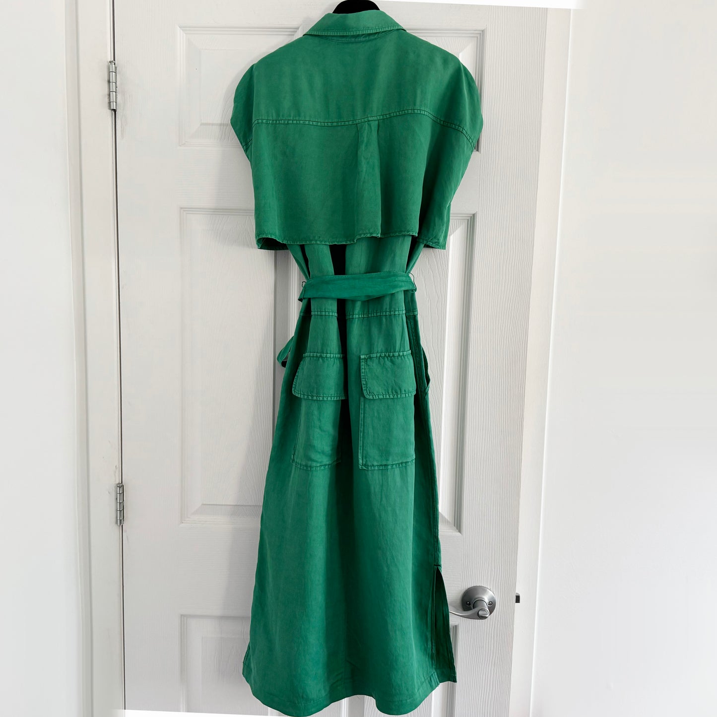 Saint Art New York "Fran" Short Sleeve Cargo Dress in Pepper Green, size Small