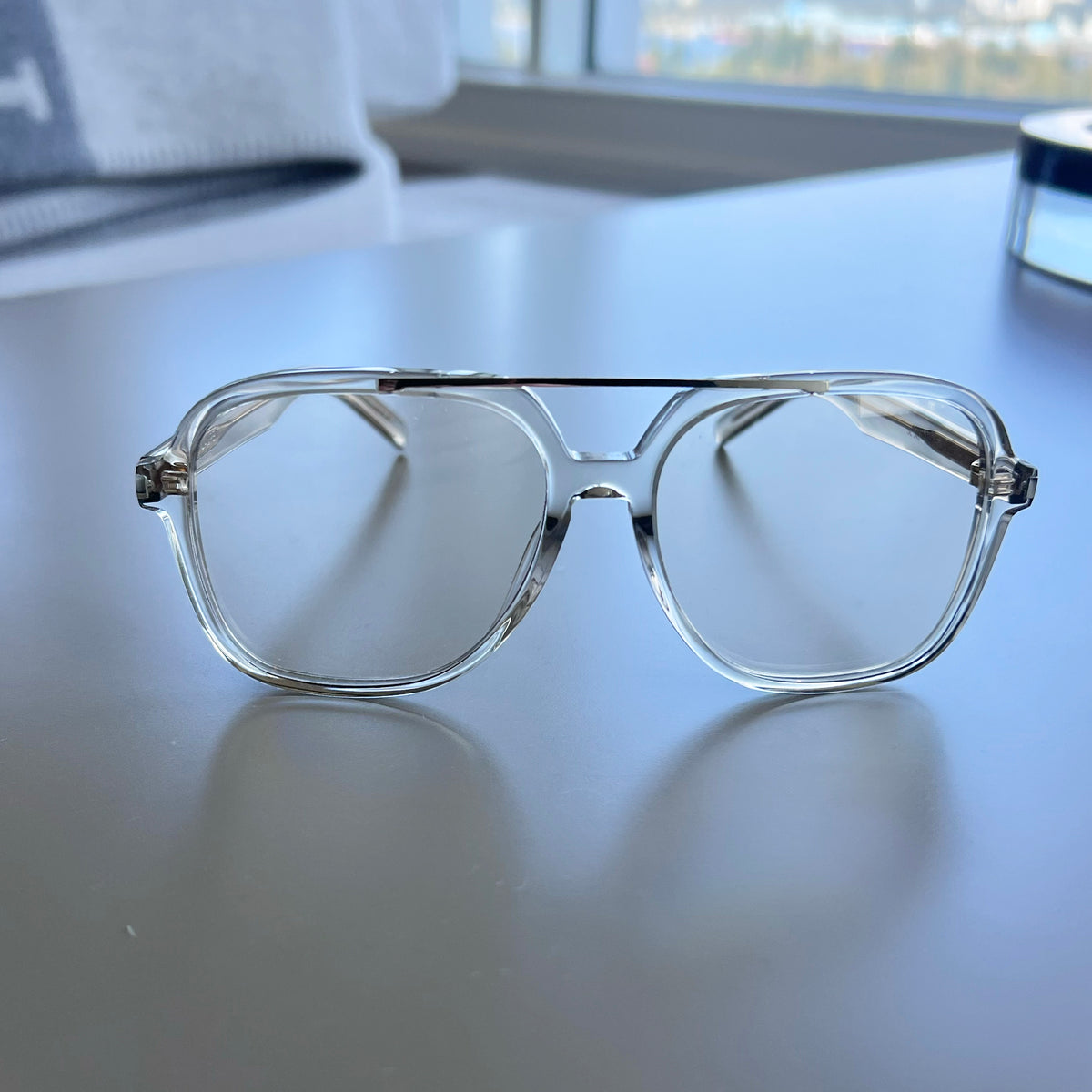 Saint Laurent SL545 Sunglasses in Transparent Cream/Gold