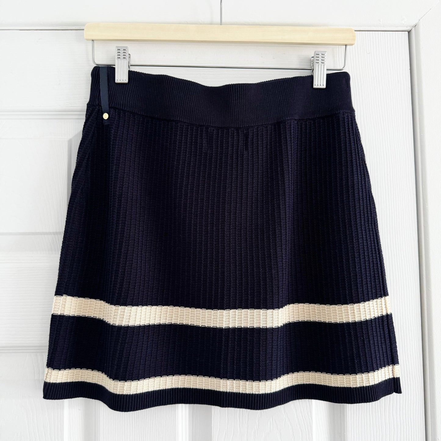Sancia Australia Knit Skirt and Tank Set in Navy/Ivory Stripe, size S/M