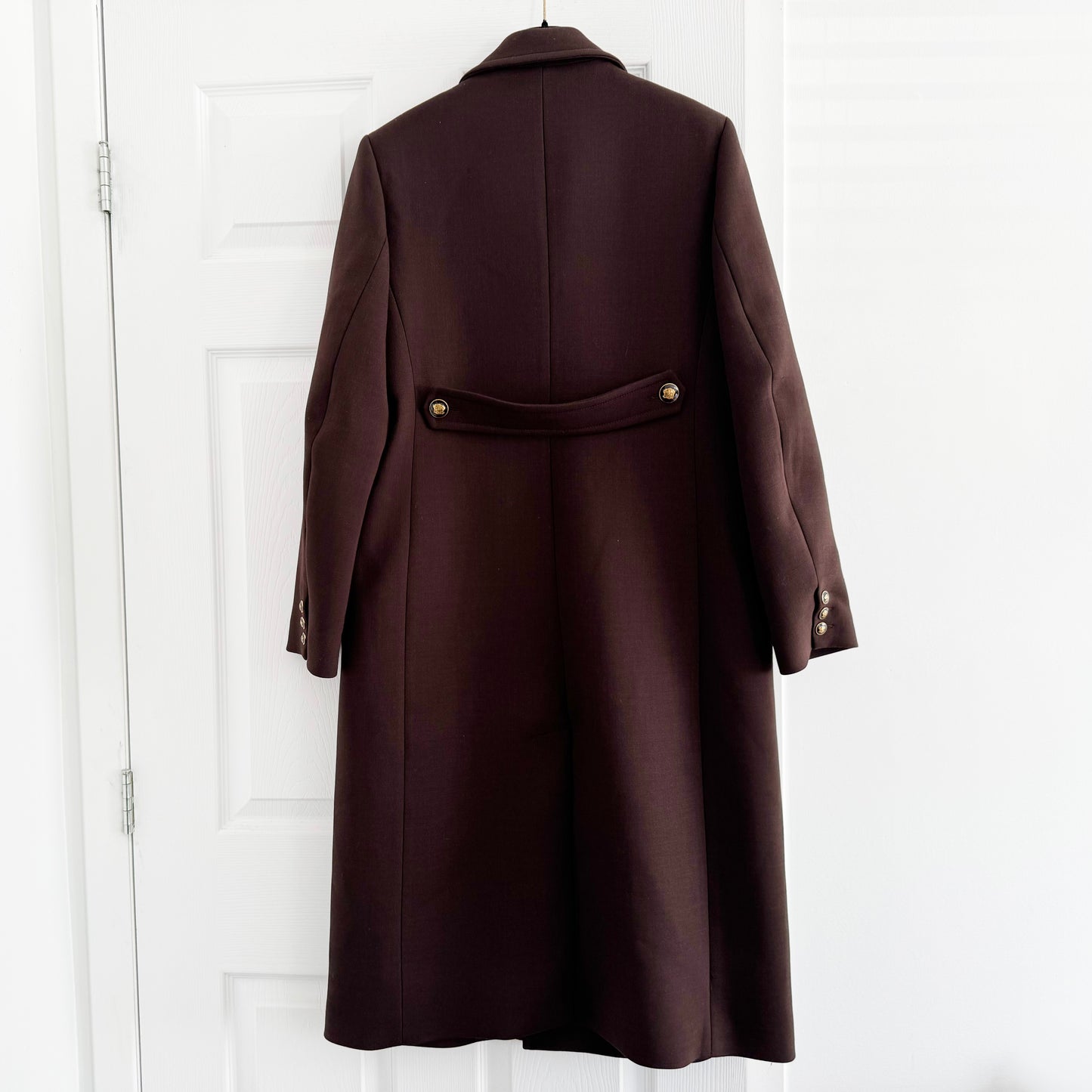 Sandro Double Breasted Coat in Brown, size 38