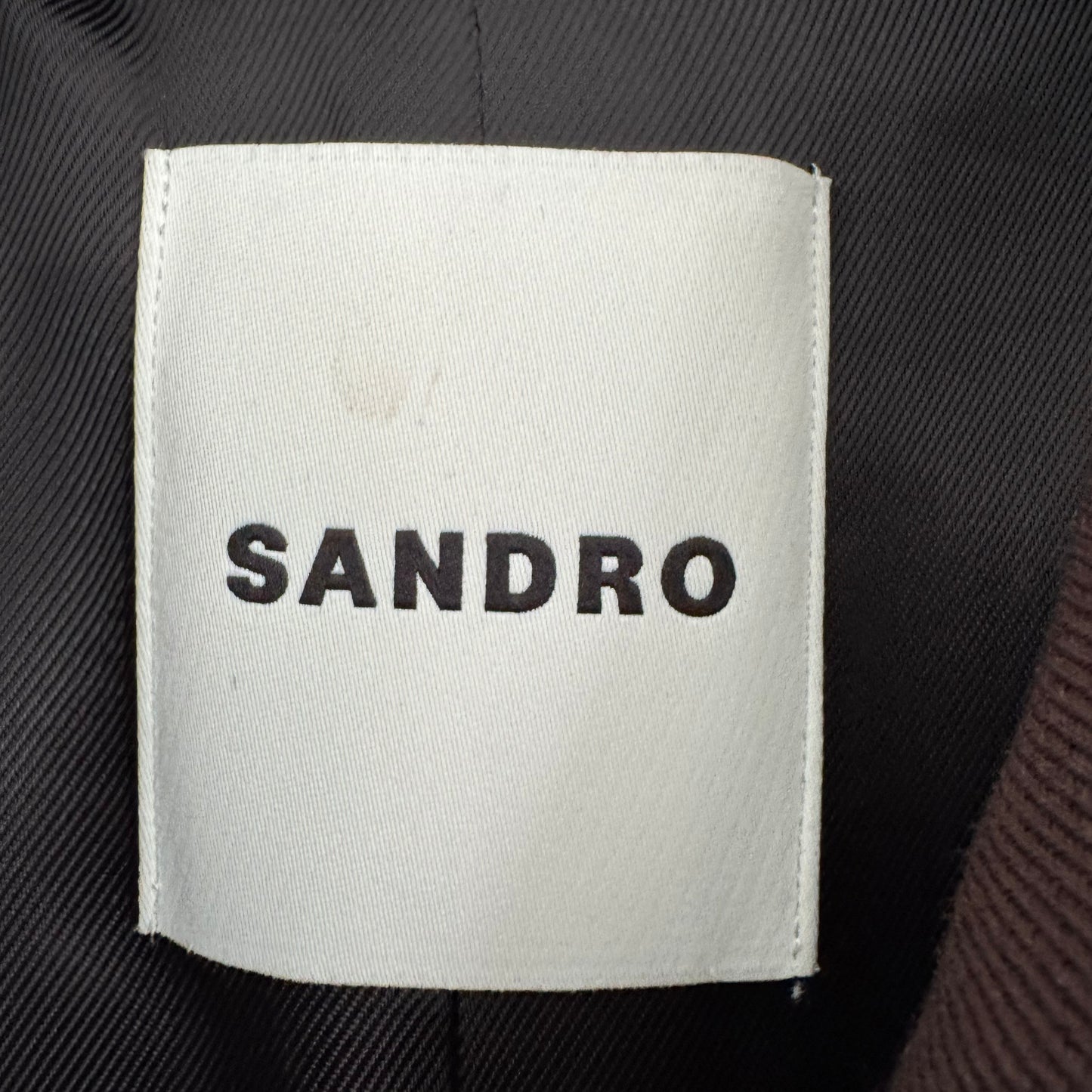 Sandro Double Breasted Coat in Brown, size 38