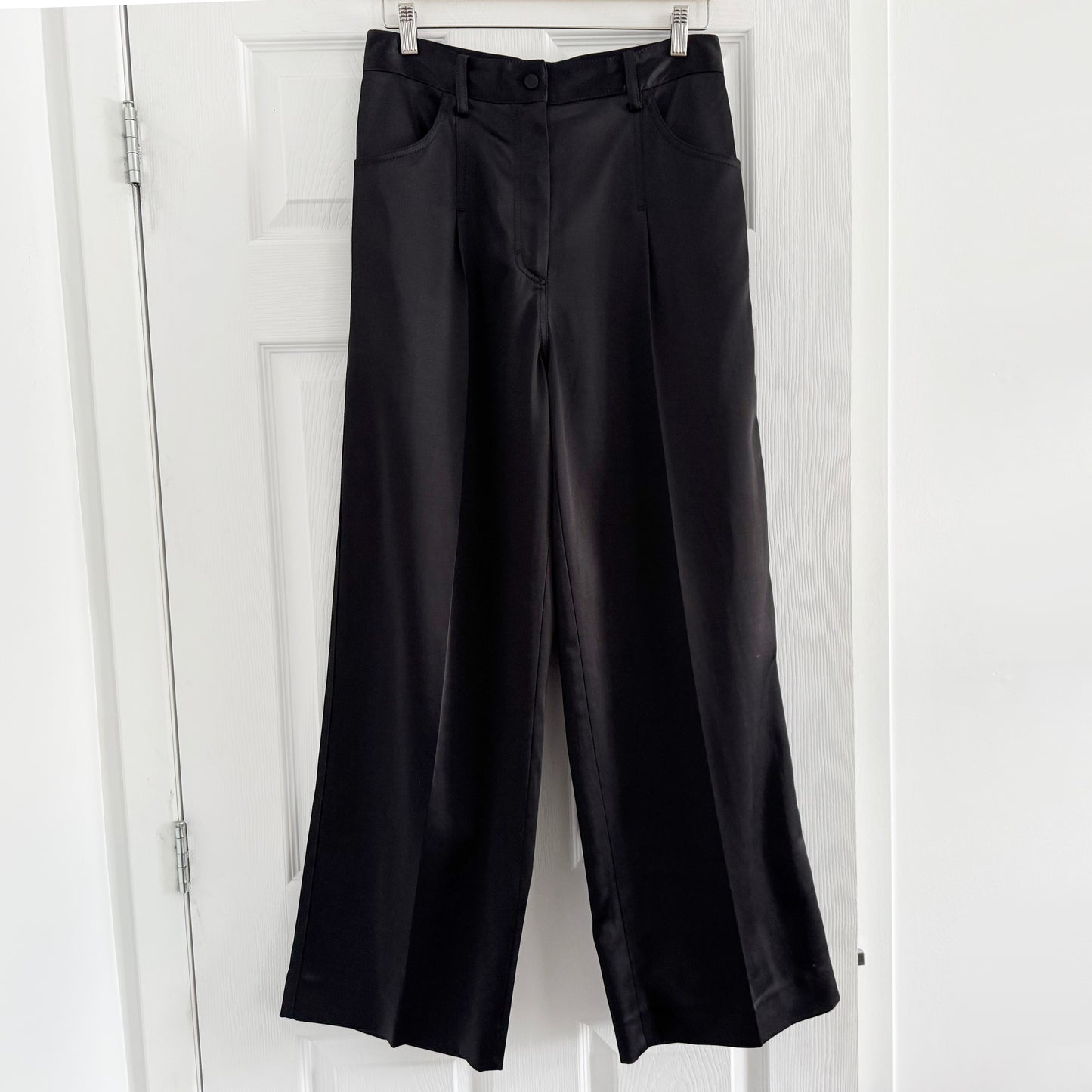 Sandro "Zephyr" Satin Pant in Black, size 38