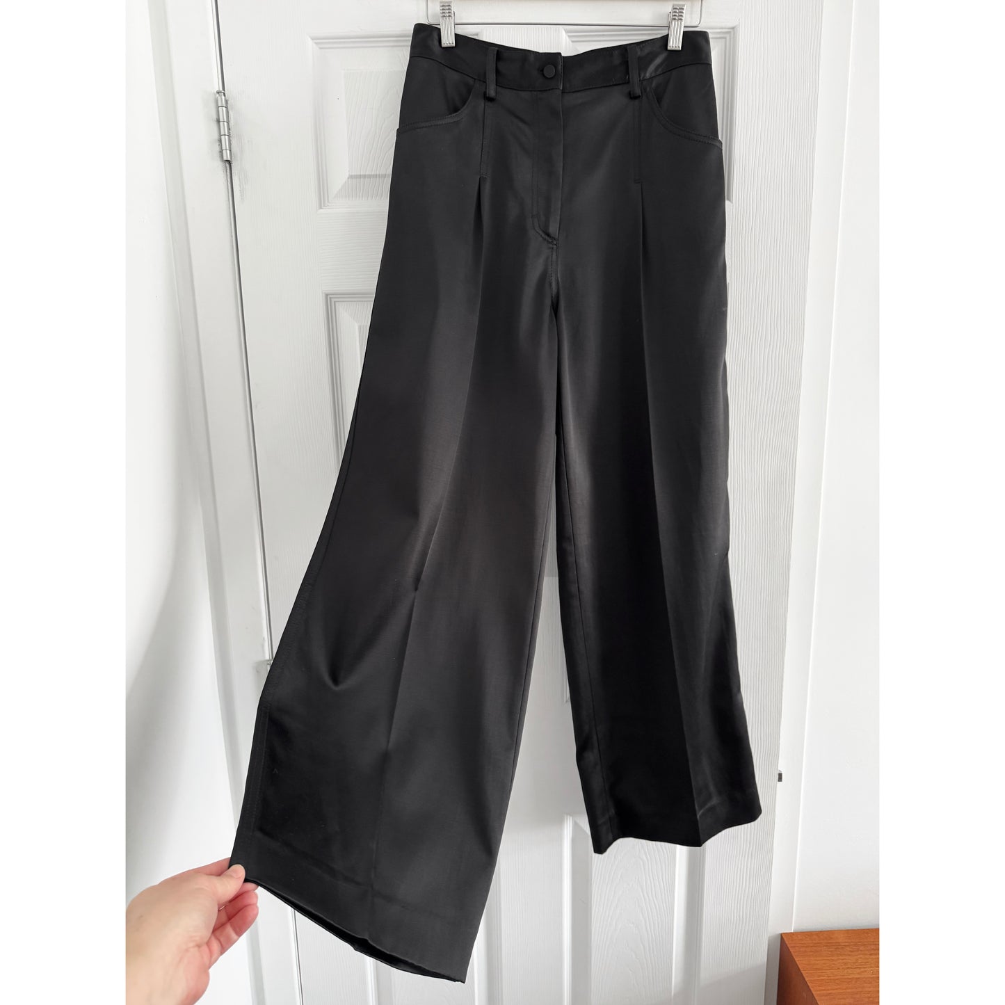 Sandro "Zephyr" Satin Pant in Black, size 38