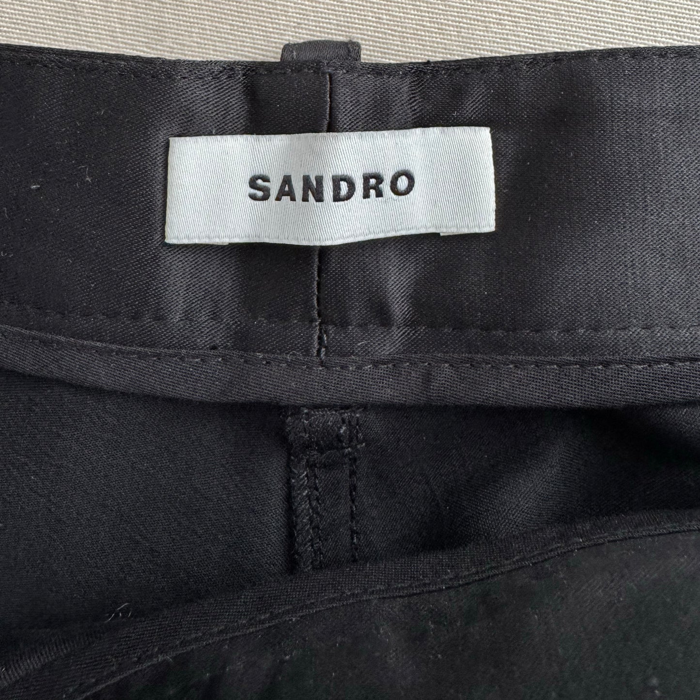 Sandro "Zephyr" Satin Pant in Black, size 38