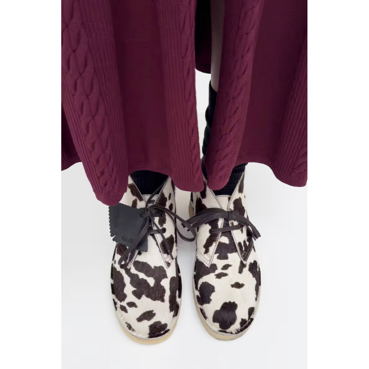 Clarks x Sandro Animal Print Desert Boots, size 39