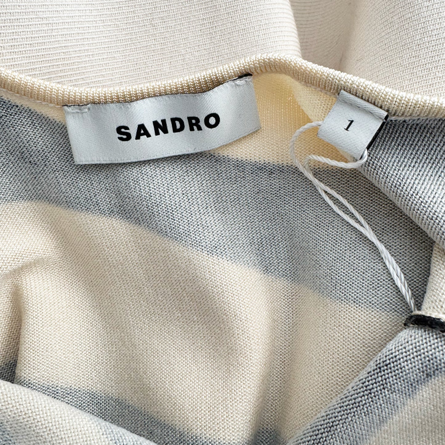 Sandro Zebra-print Knit Bodysuit, size "1" (size Small)