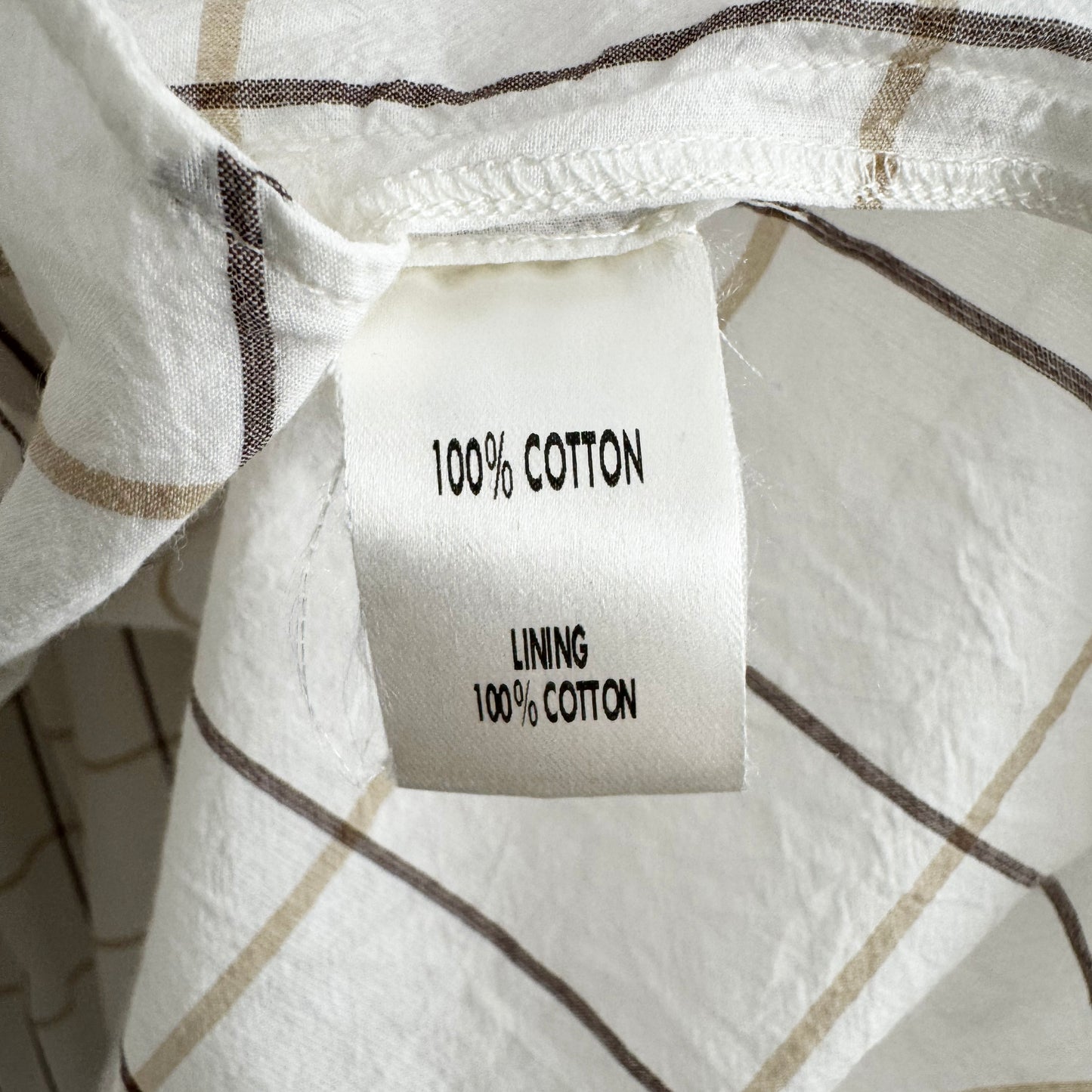 Sara Lanzi Sleeveless Windowpane Cotton Dress in White, size Medium (fits S/M)