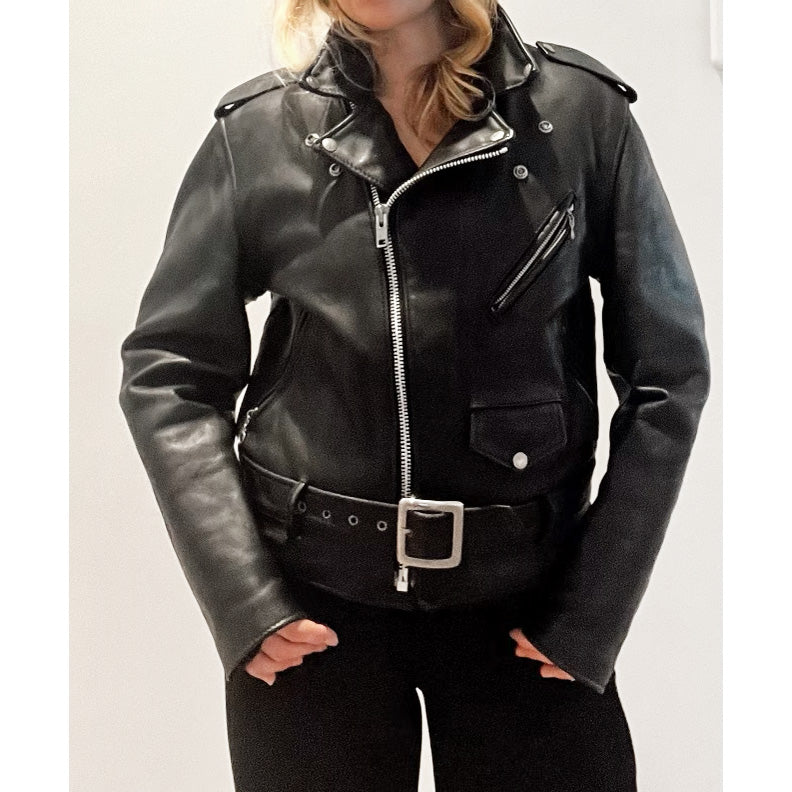 Schott "Perfecto" Black Leather Jacket, size 40 (fits size Small, or S/M)