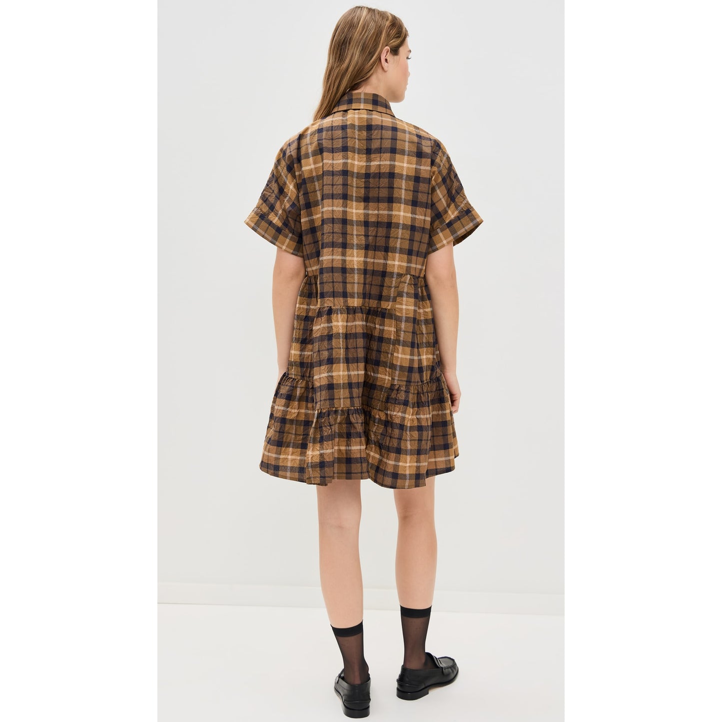 Sea New York "Caja" Plaid Mini Dress, size Large