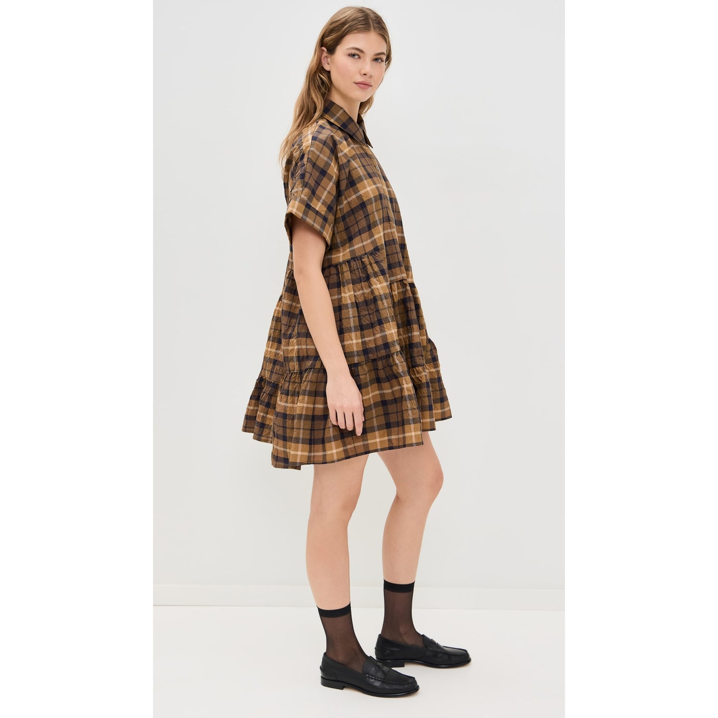 Sea New York "Caja" Plaid Mini Dress, size Large