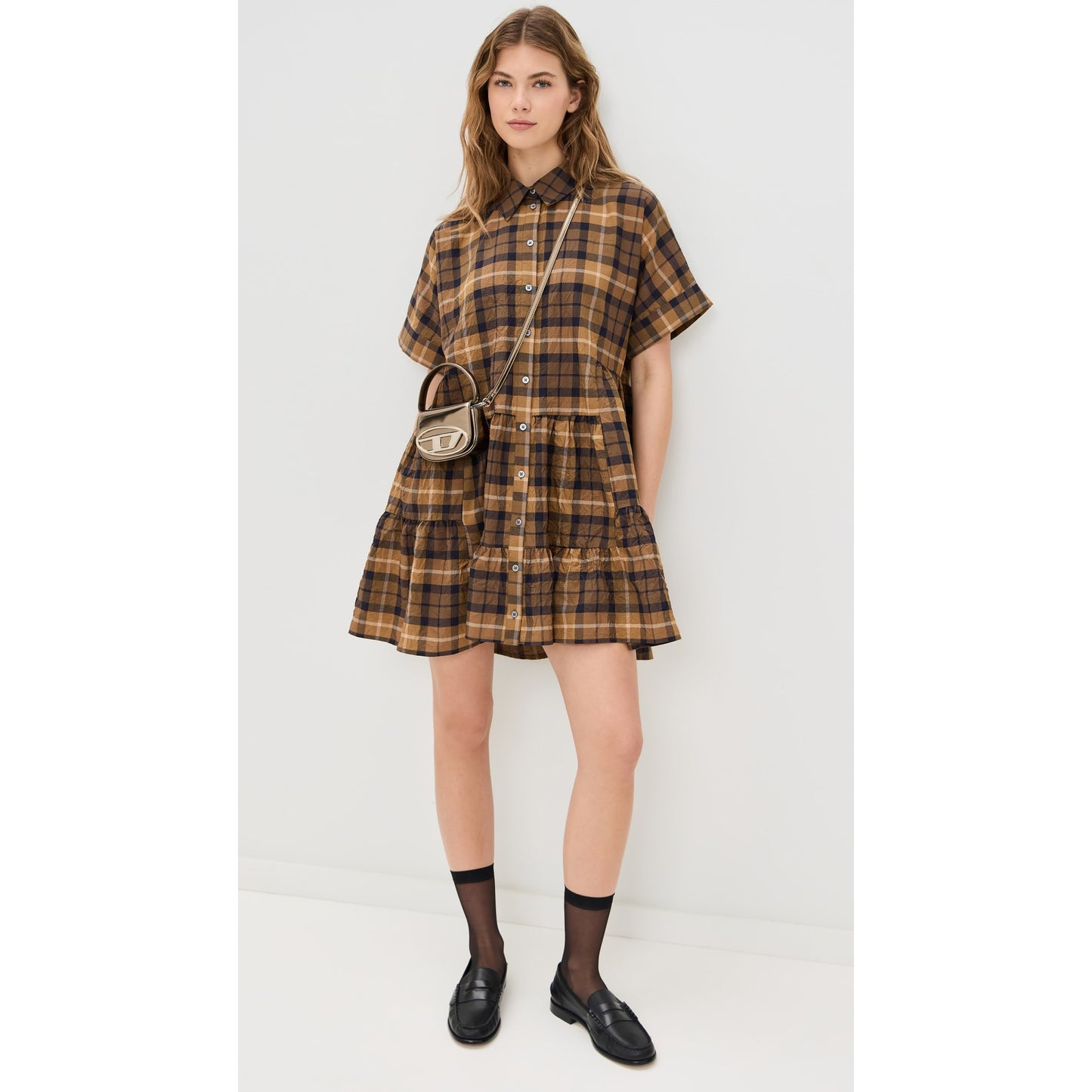 Sea New York "Caja" Plaid Mini Dress, size Large