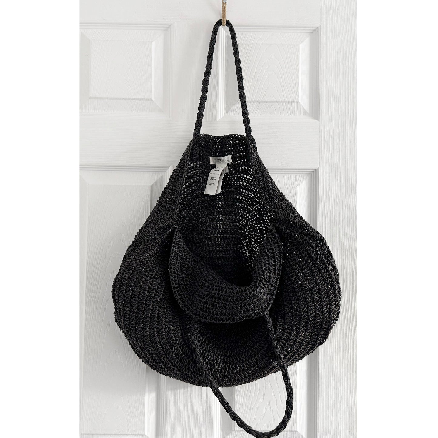 Seafolly Straw Tote Bag in Black