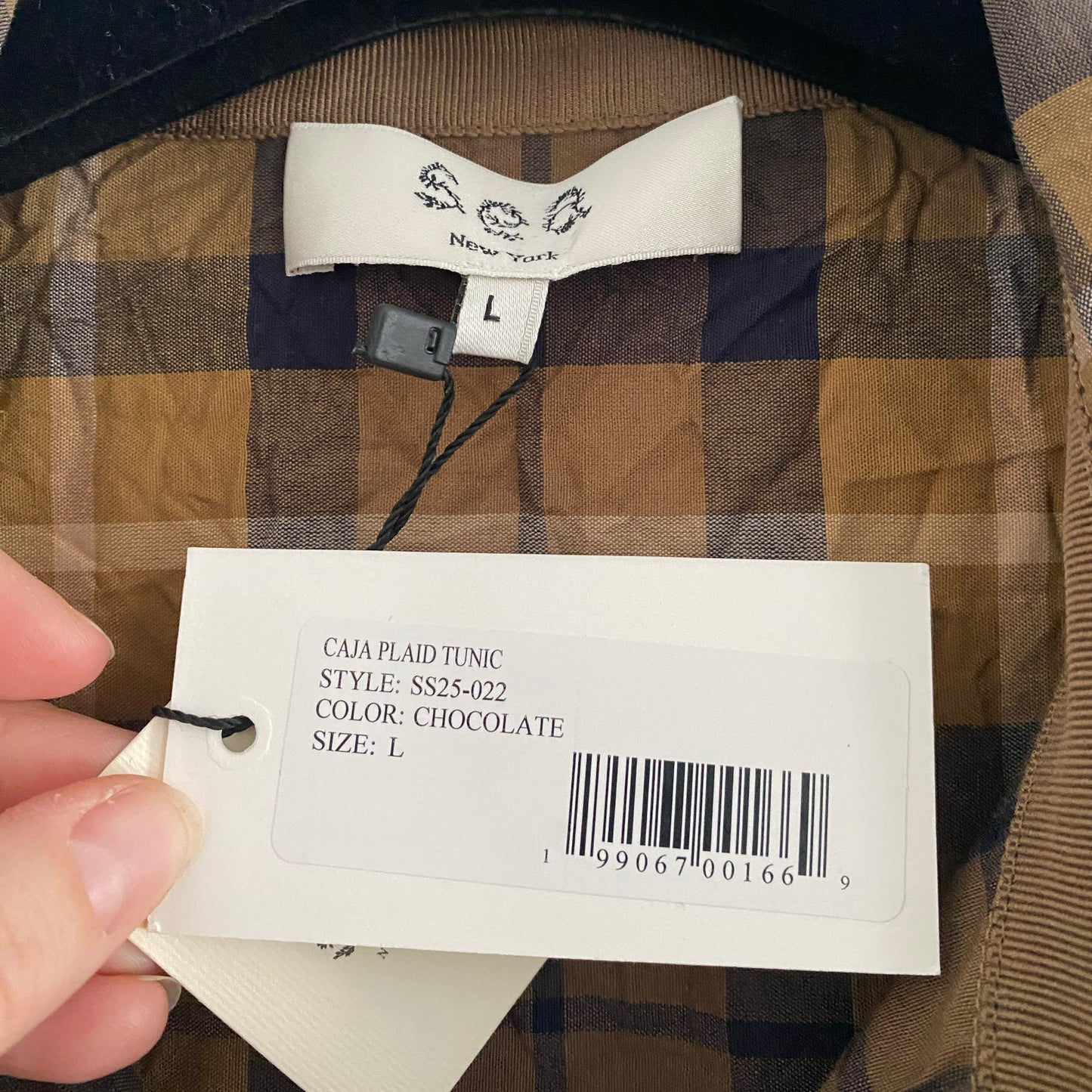 Sea New York "Caja" Plaid Mini Dress, size Large