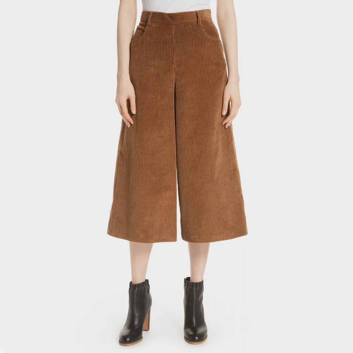 See by Chloe Corduroy Culottes in Camel, size 44 (fits size 8)