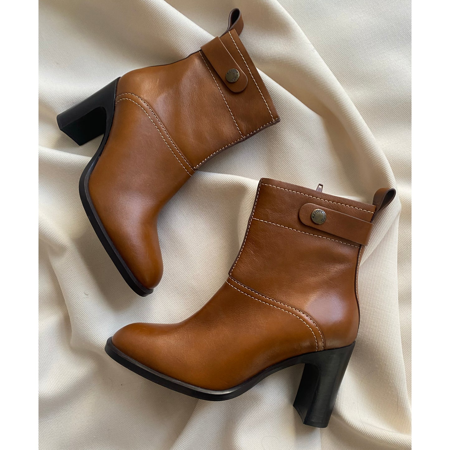 See by Chloe Stack Heel Ankle Boots in Brown, size 37