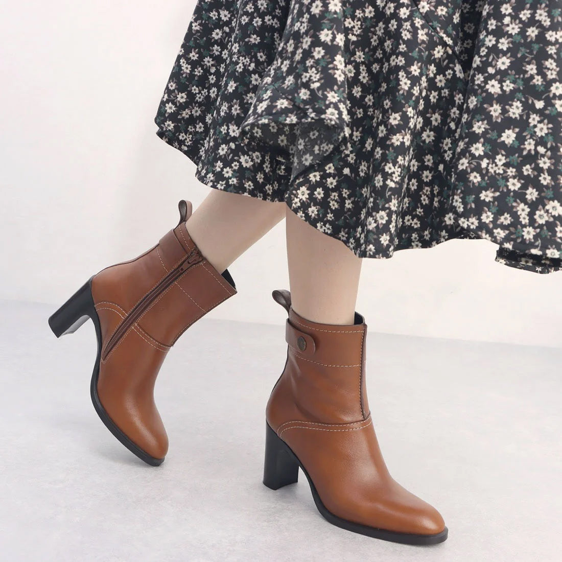 See by Chloe Stack Heel Ankle Boots in Brown, size 37