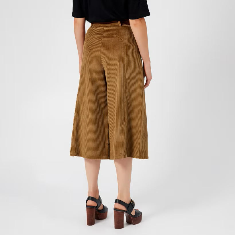 See by Chloe Corduroy Culottes in Camel, size 44