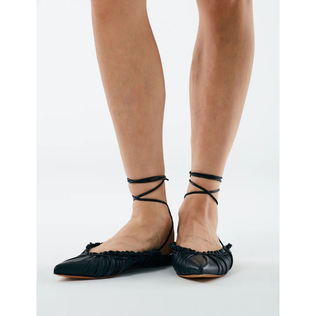 Tibi "Sergei" Flats in Black Leather, size 42