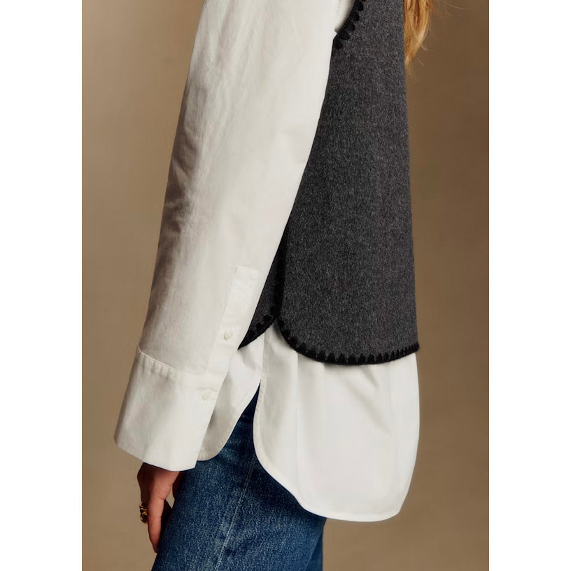 Sezane "Amira" Wool Sleeveless Top in Grey, size 38