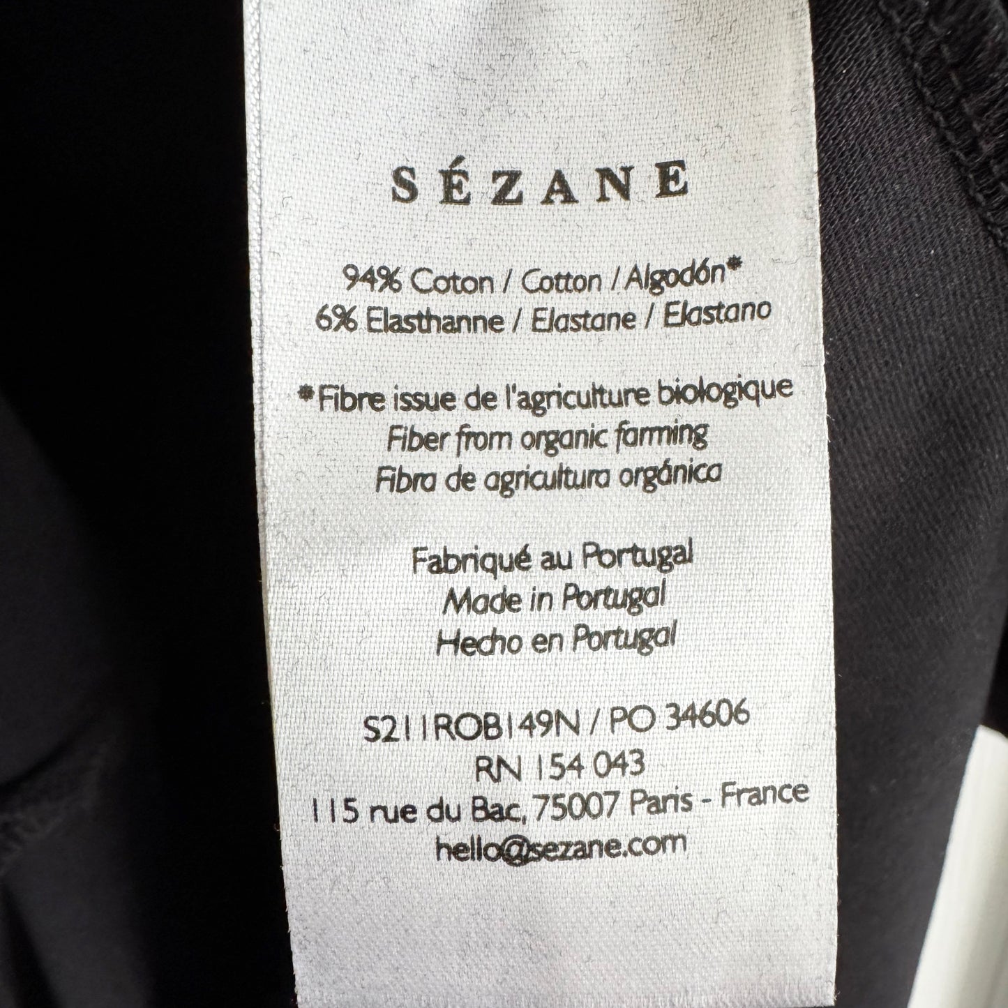 Sezane "Pippa" Jersey Dress in Black, size Medium