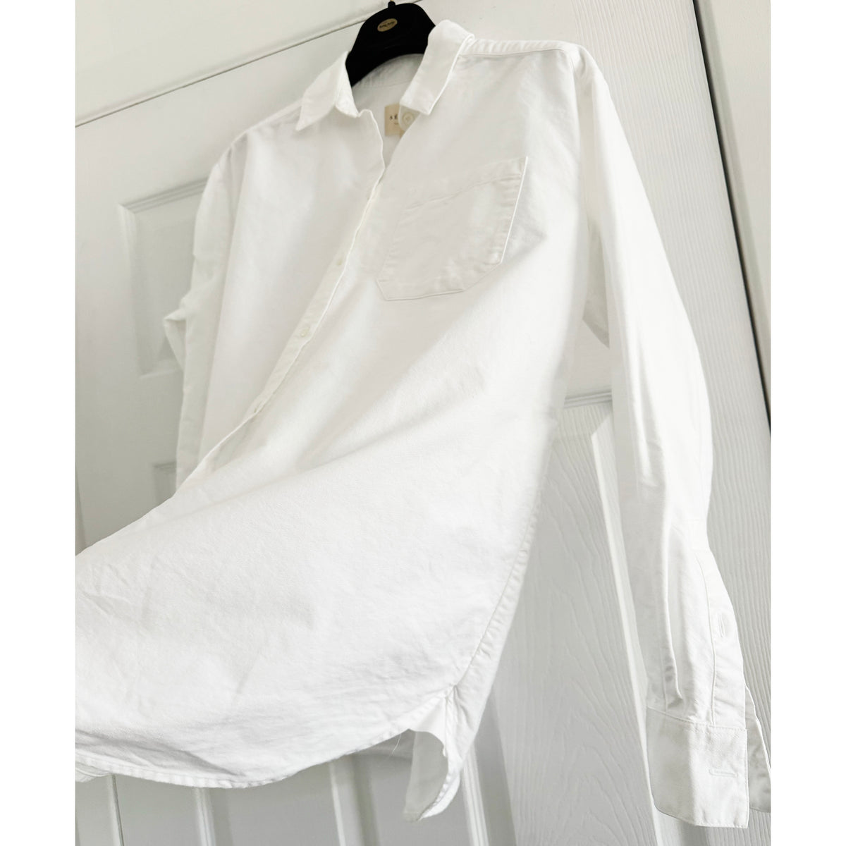 Sezane "Max" Oxford Shirt in White, size 32 (an oversize XS)