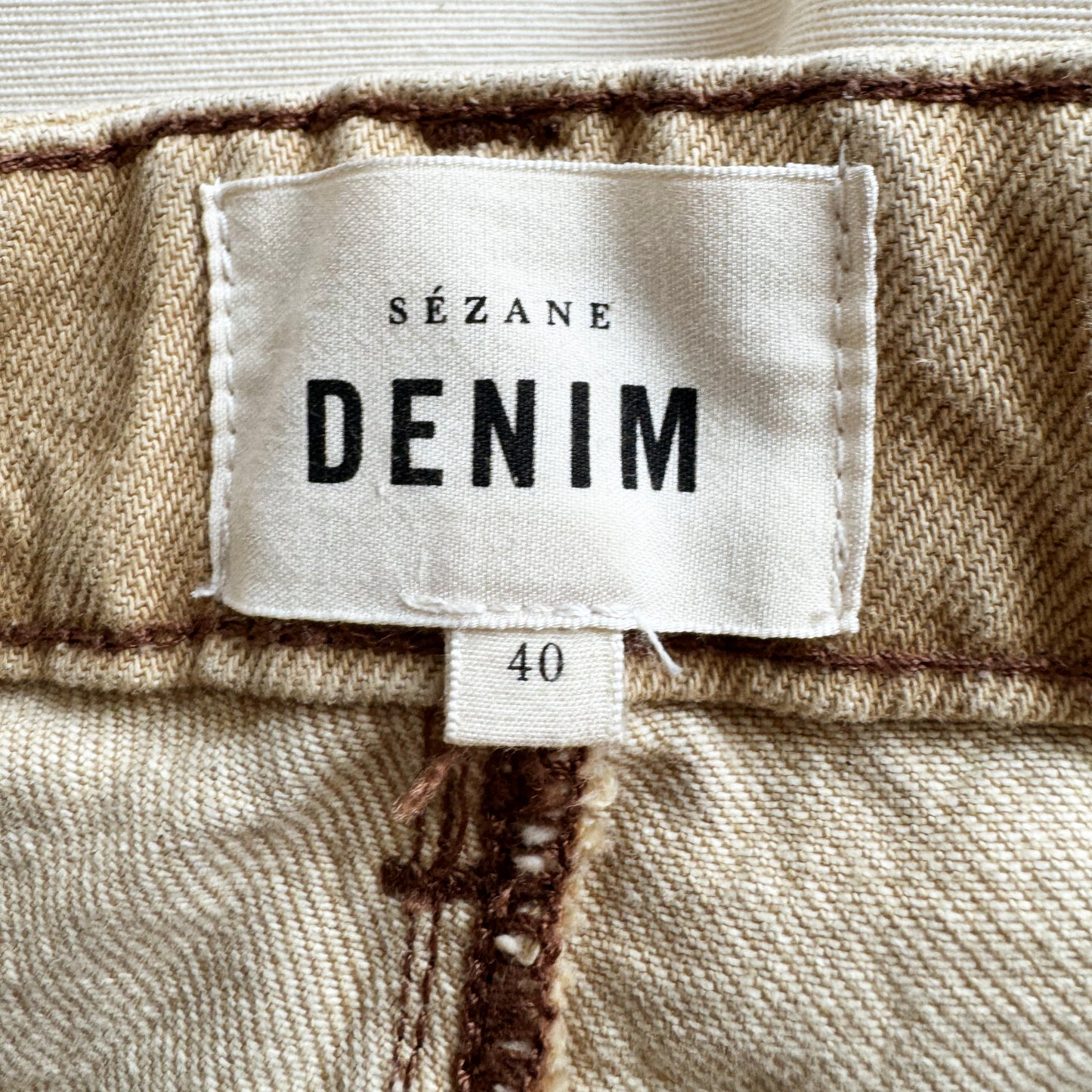 Sezane Wide Leg Jeans in Beige, size 40 (fits like size 6/8)