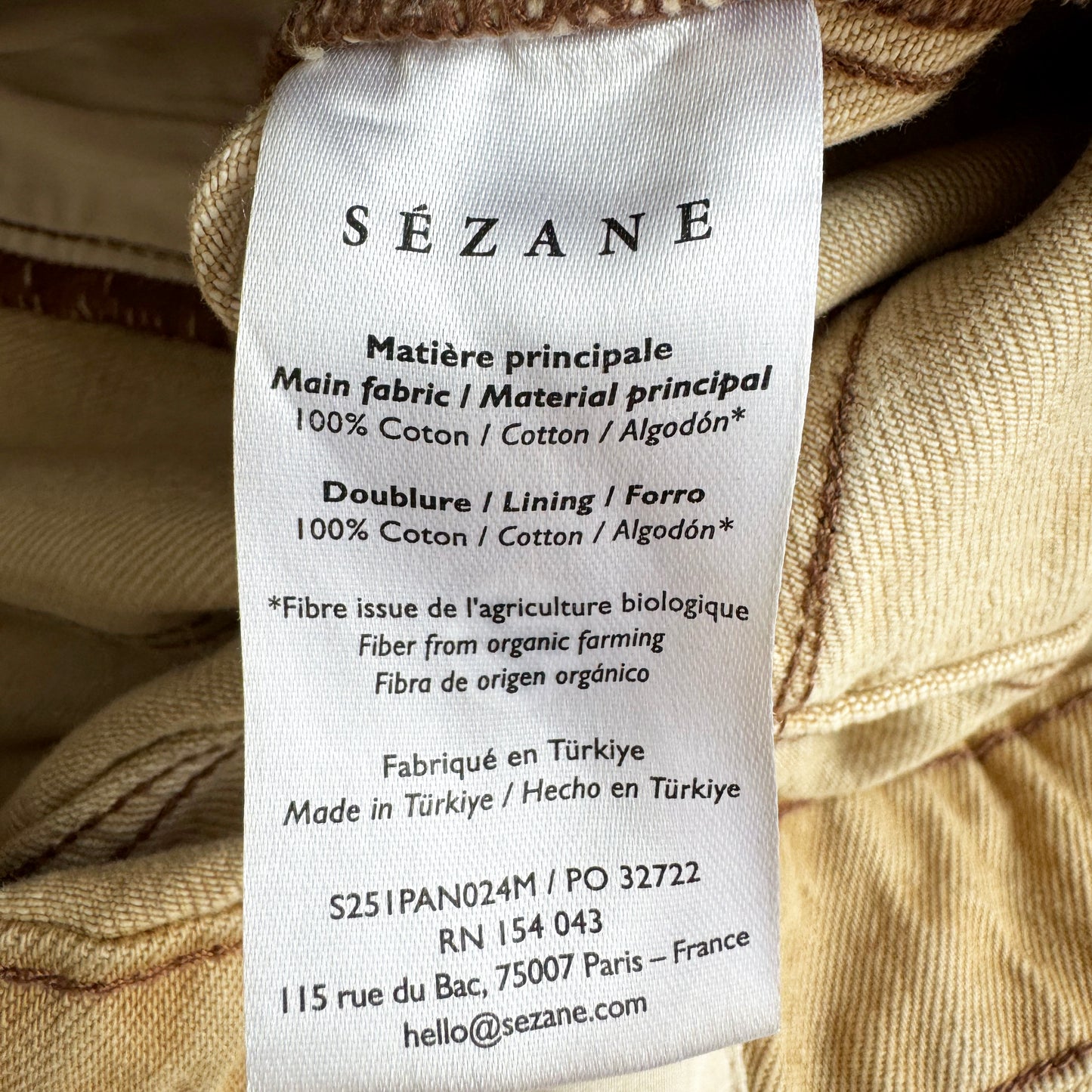 Sezane Wide Leg Jeans in Beige, size 40 (fits like size 6/8)