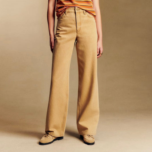 Sezane Wide Leg Jeans in Beige, size 40 (fits like size 6 ish)